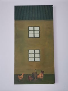 Chinese Contemporary Art by Lexi Caiqin - Feeding Chickens