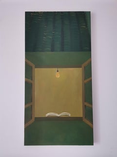 Arte contemporáneo chino de Lexi Caiqin - Lectura nocturna junto a la ventana