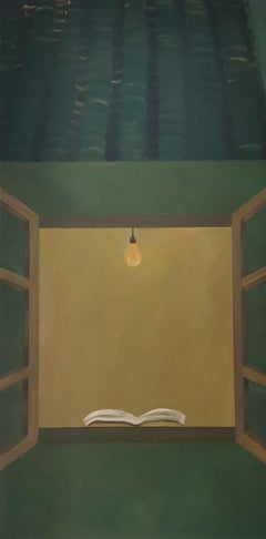 Chinese Contemporary Art by Lexi Caiqin - Night Reading by the Window