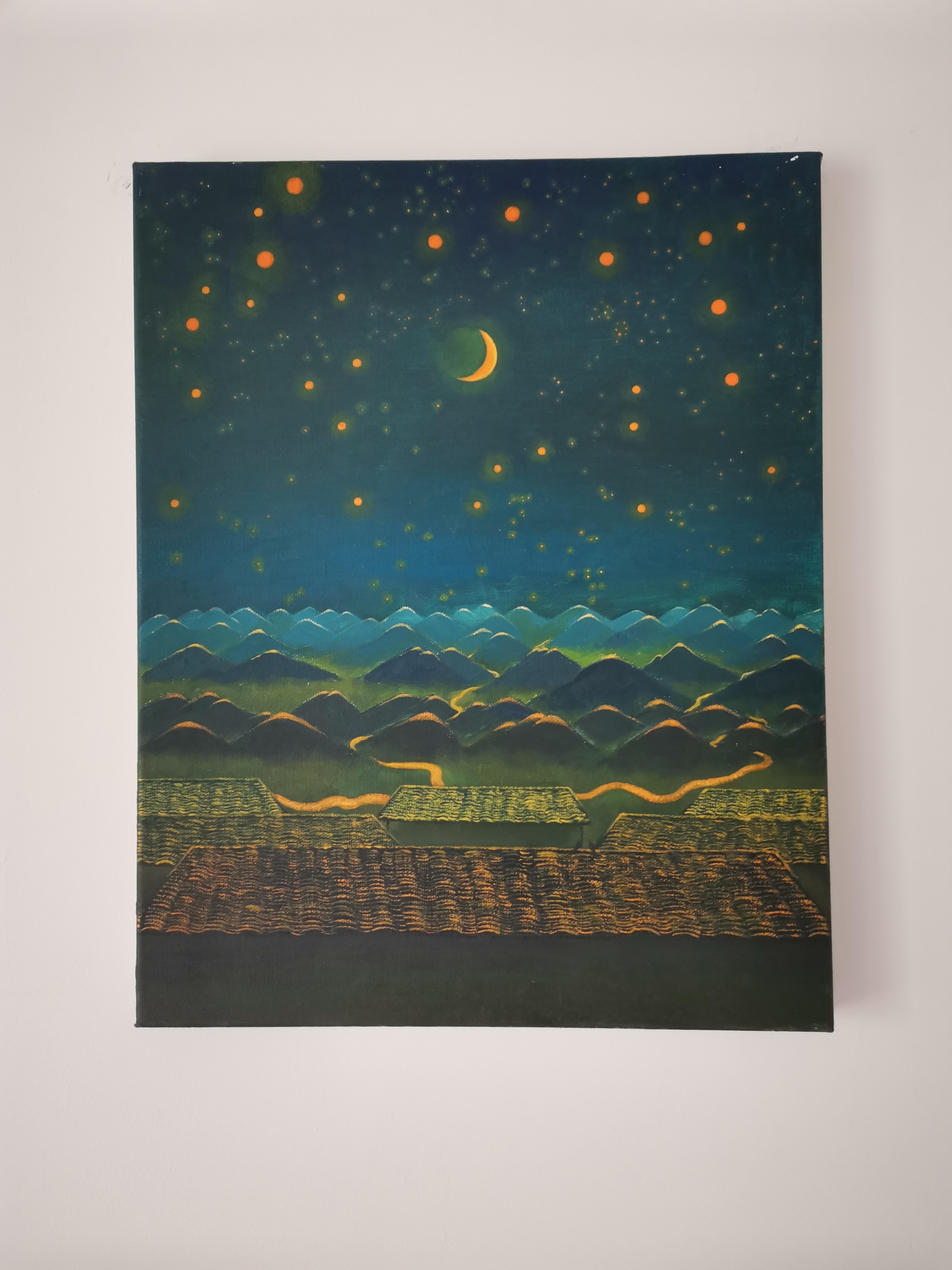 Art contemporain chinois de Lexi Caiqin - Nuit étoilée en vente 1