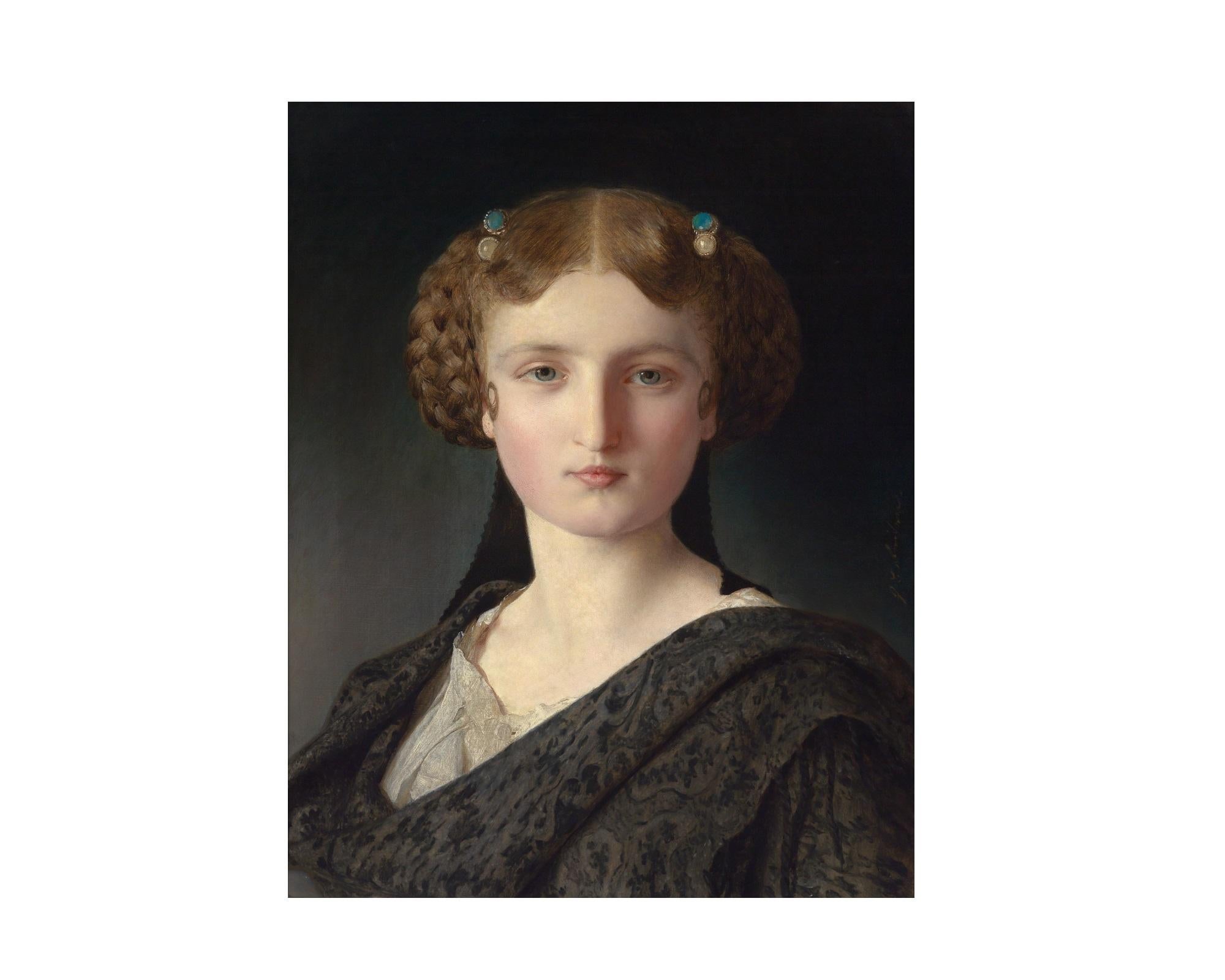 Austrian Lexi Reiter, After Oil Painting by Biedermeier Artist Johann Baptist Reiter For Sale