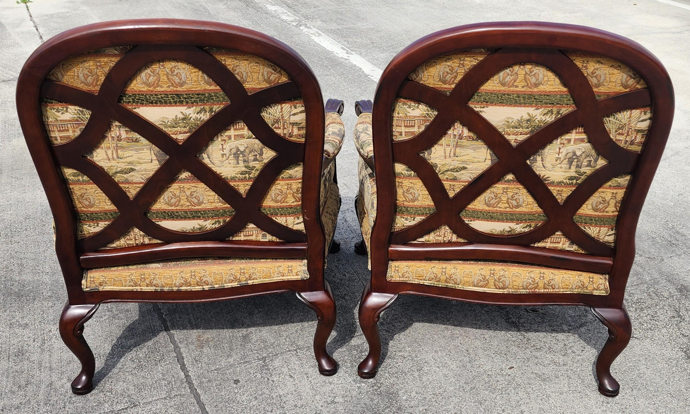 Lexington Sessel Asiatisch-afrikanischer Stil Elefanten Affen im Angebot 7