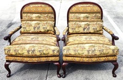 Lexington Armchairs Asian African Style Elephants Monkeys