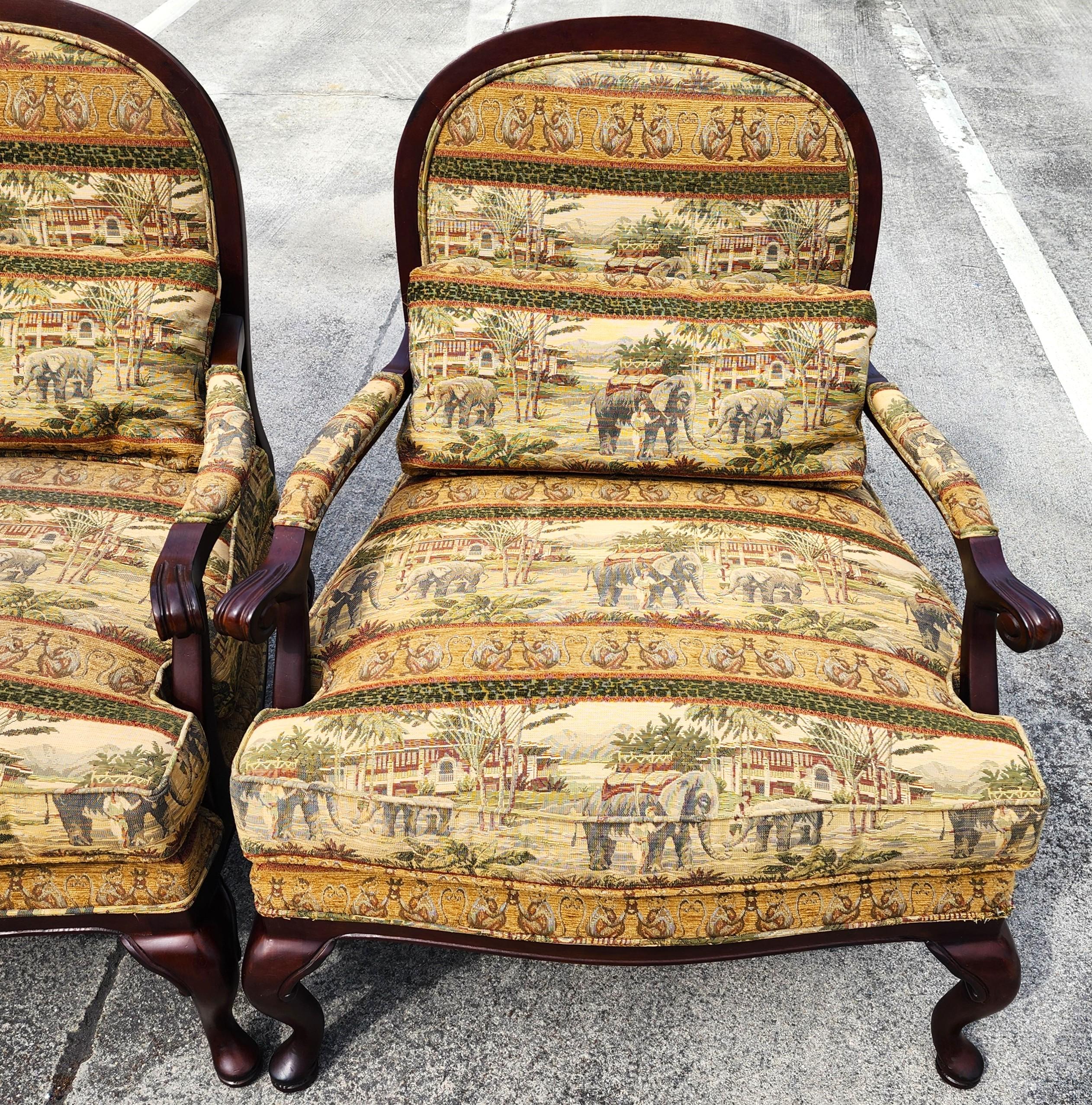 Lexington Sessel Asiatisch-afrikanischer Stil Elefanten Affen (Ende des 20. Jahrhunderts) im Angebot