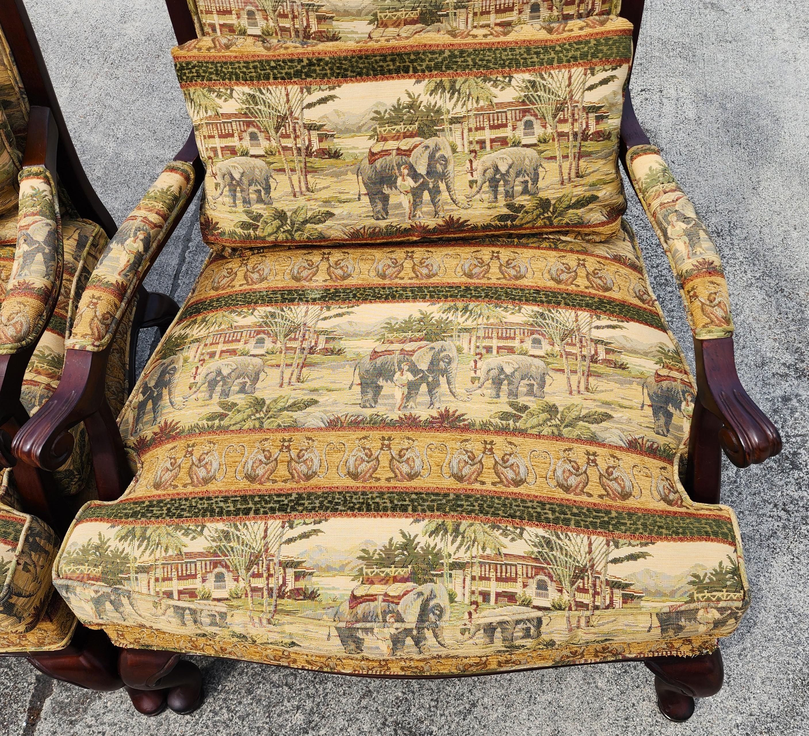 Lexington Sessel Asiatisch-afrikanischer Stil Elefanten Affen im Angebot 3