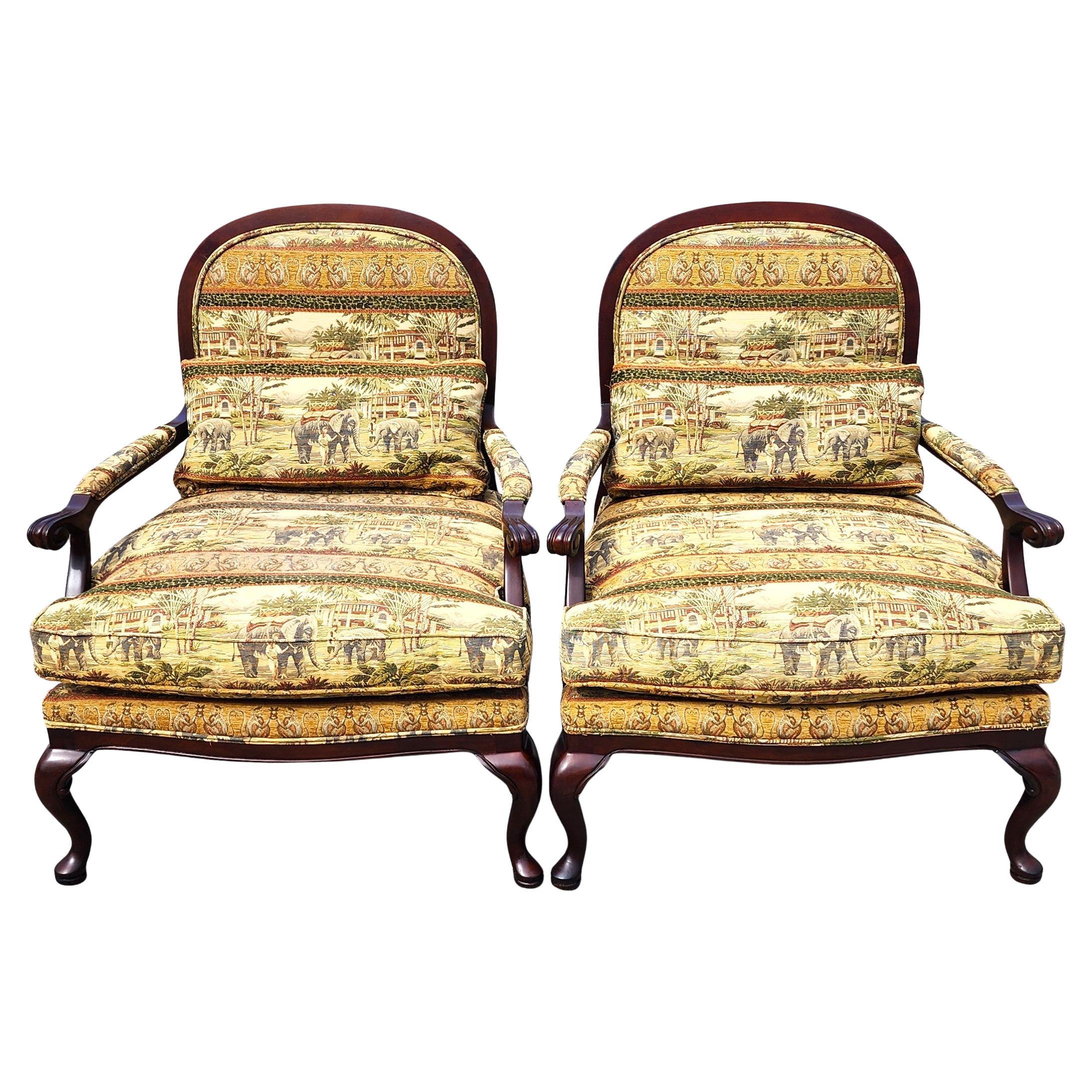 Lexington Sessel Asiatisch-afrikanischer Stil Elefanten Affen im Angebot