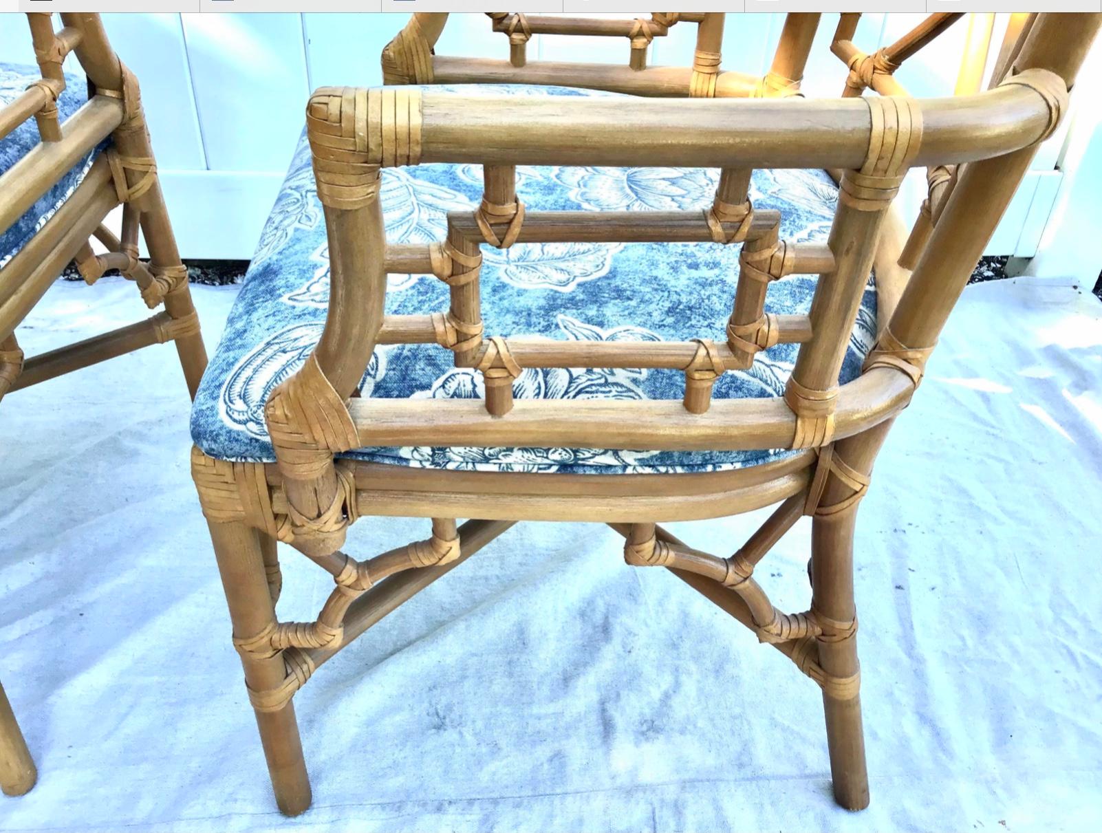 Lexington Bamboo Rattan Dining Armchairs 1