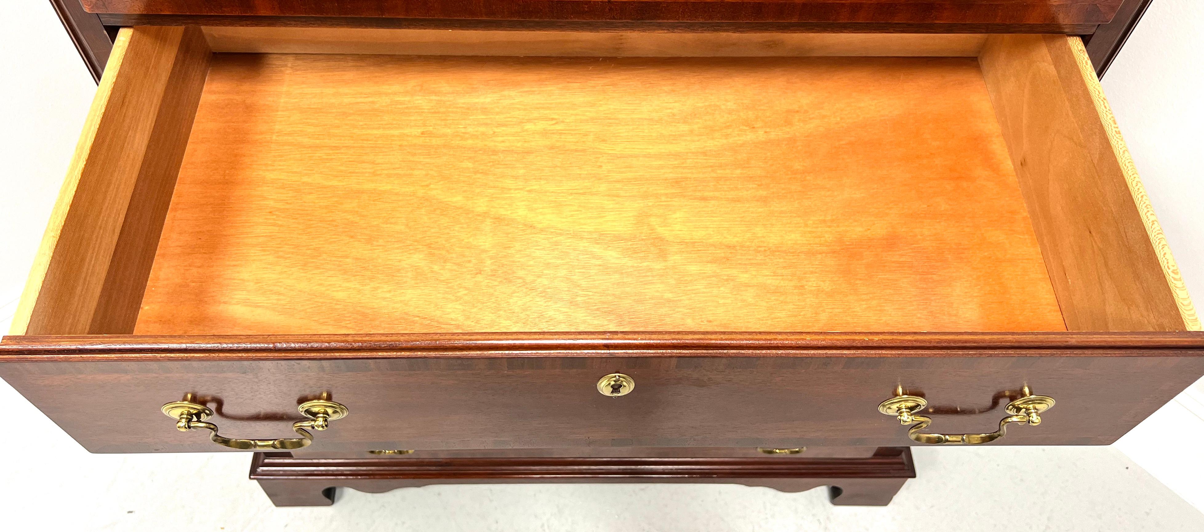 LEXINGTON Banded Mahogany Chippendale Chest on Chest For Sale 4