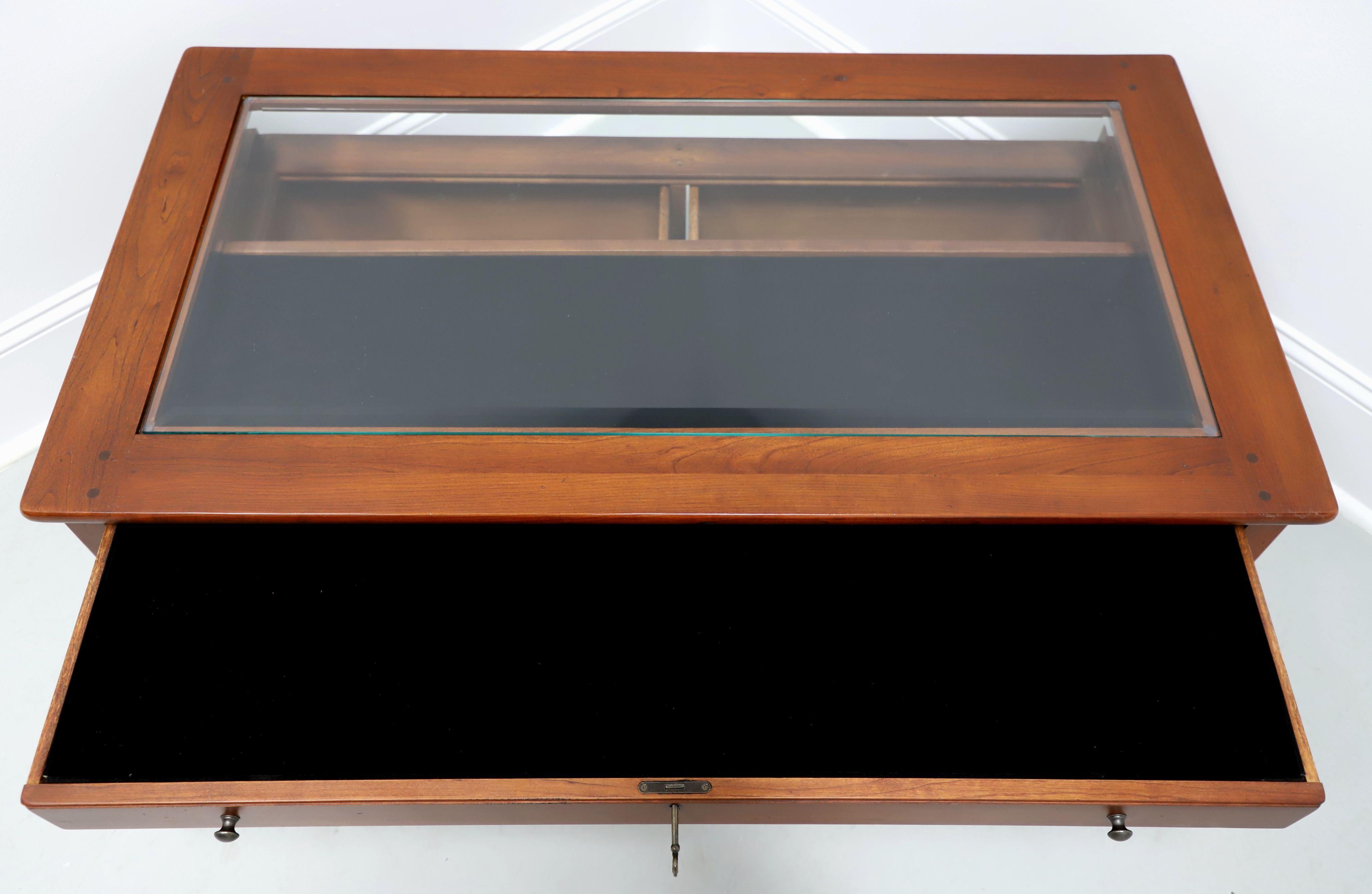 Arts and Crafts LEXINGTON Bob Timberlake Cherry Arts & Crafts Glass Top Display Cocktail Table