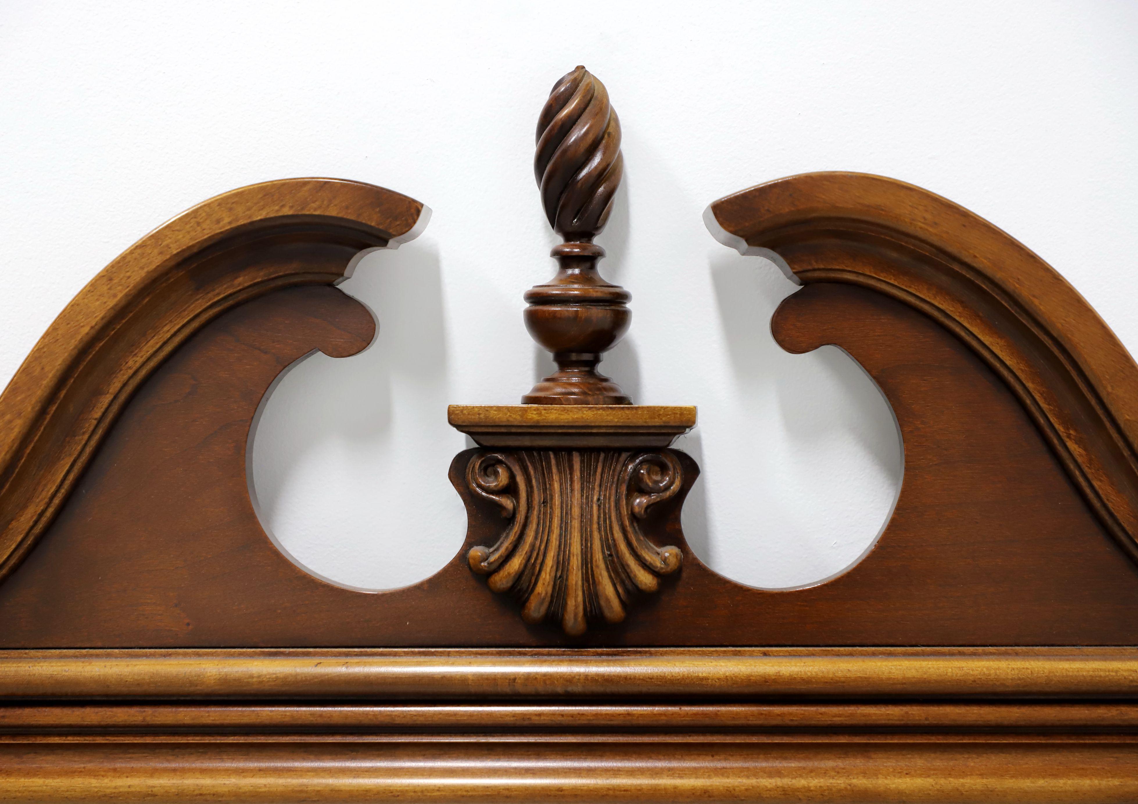 Chippendale LEXINGTON Cherry Traditional Pediment Beveled Wall Mirror For Sale