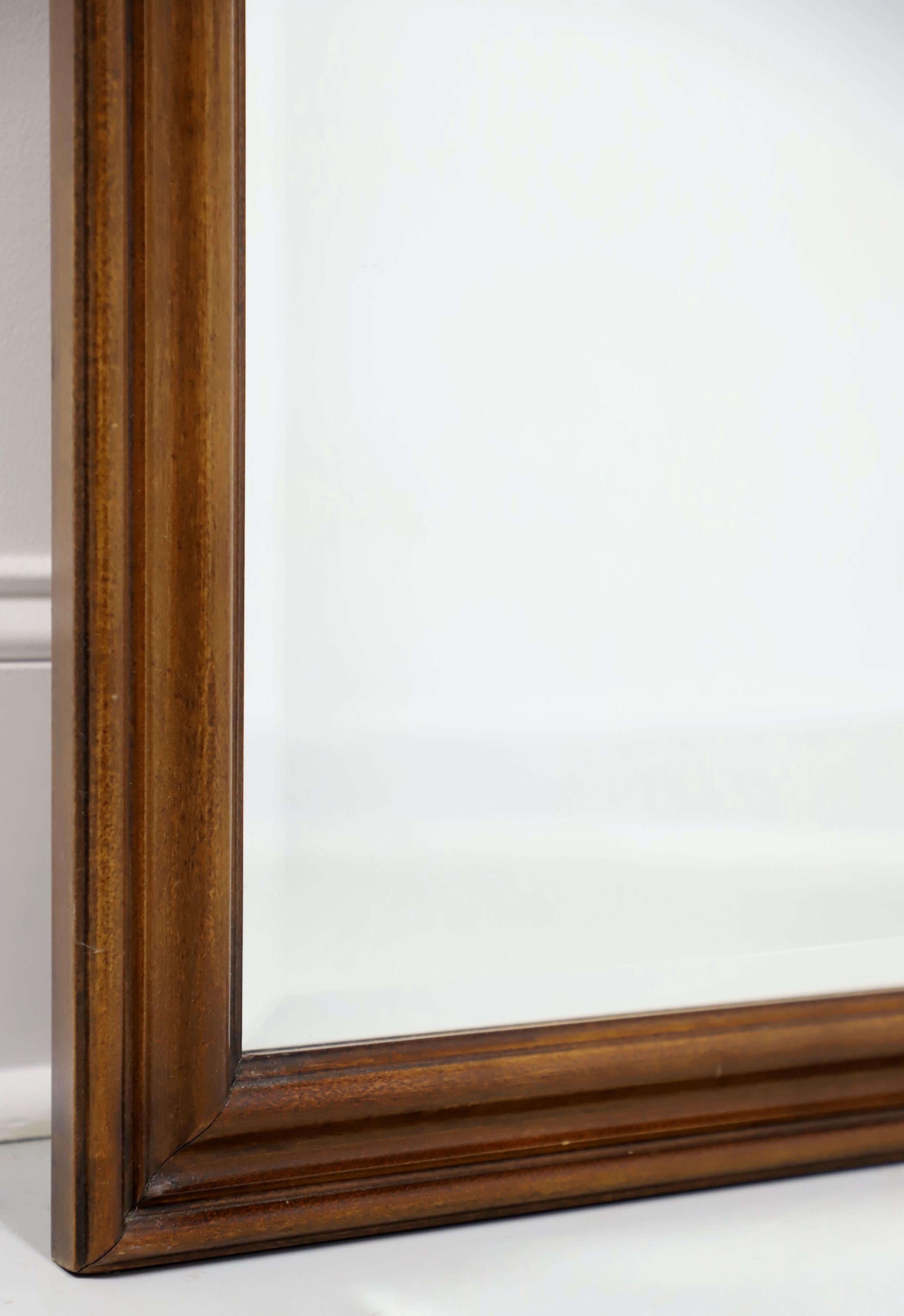 20th Century LEXINGTON Cherry Traditional Pediment Beveled Wall Mirror For Sale