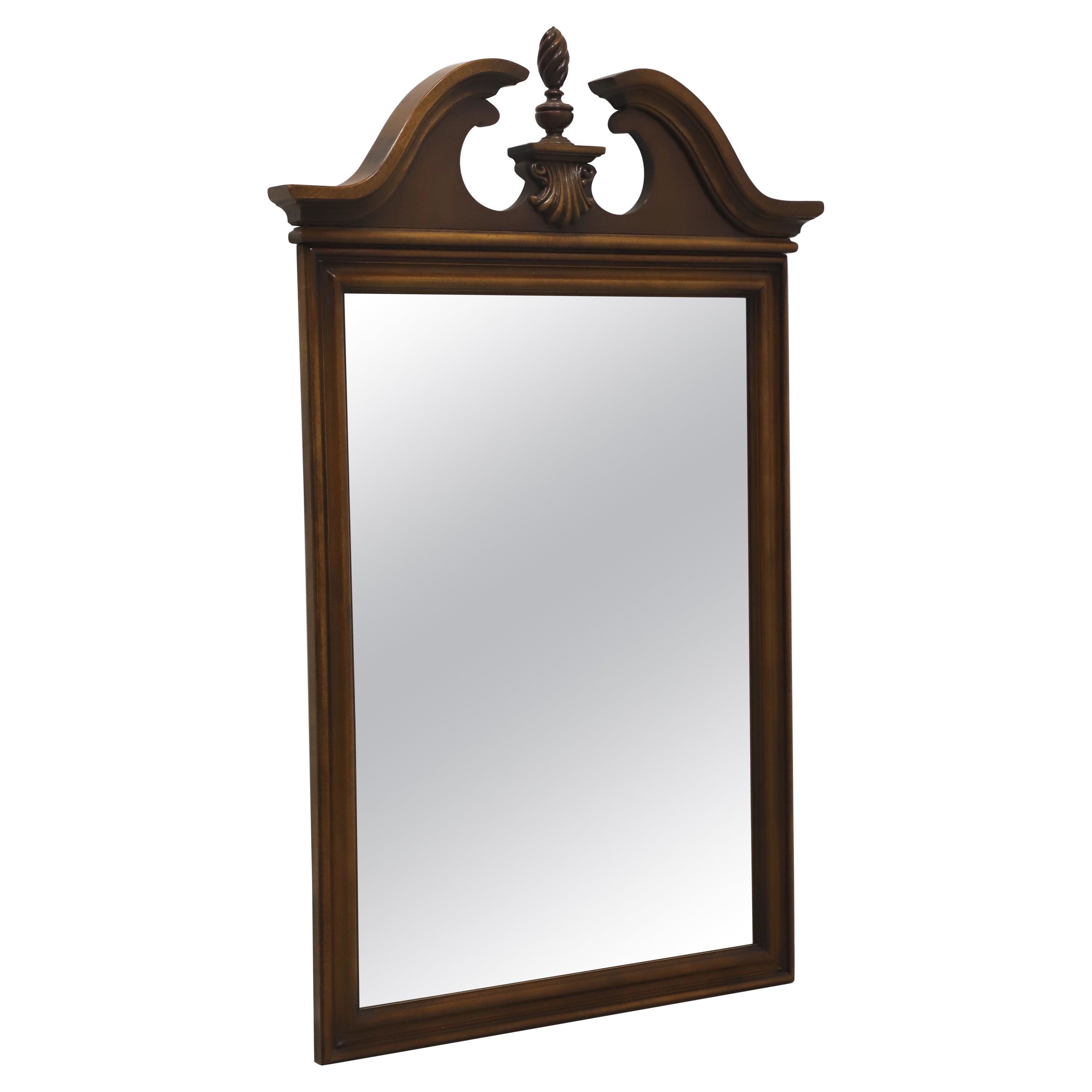LEXINGTON Cherry Traditional Pediment Beveled Wall Mirror For Sale