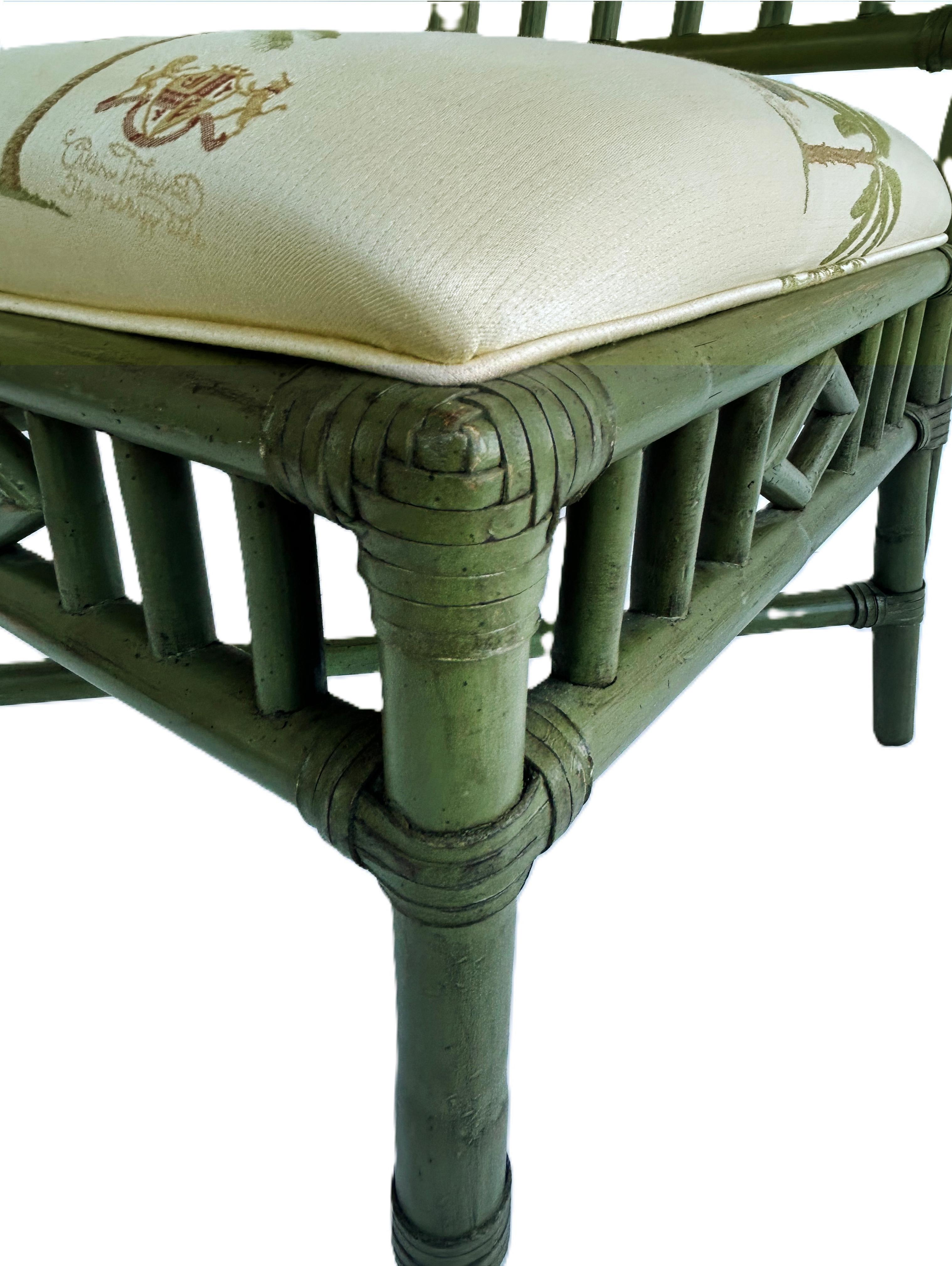 Lexington Chaises d'appoint chinoises en faux rotin Chippendale, peintes, ensemble de 4 en vente 5