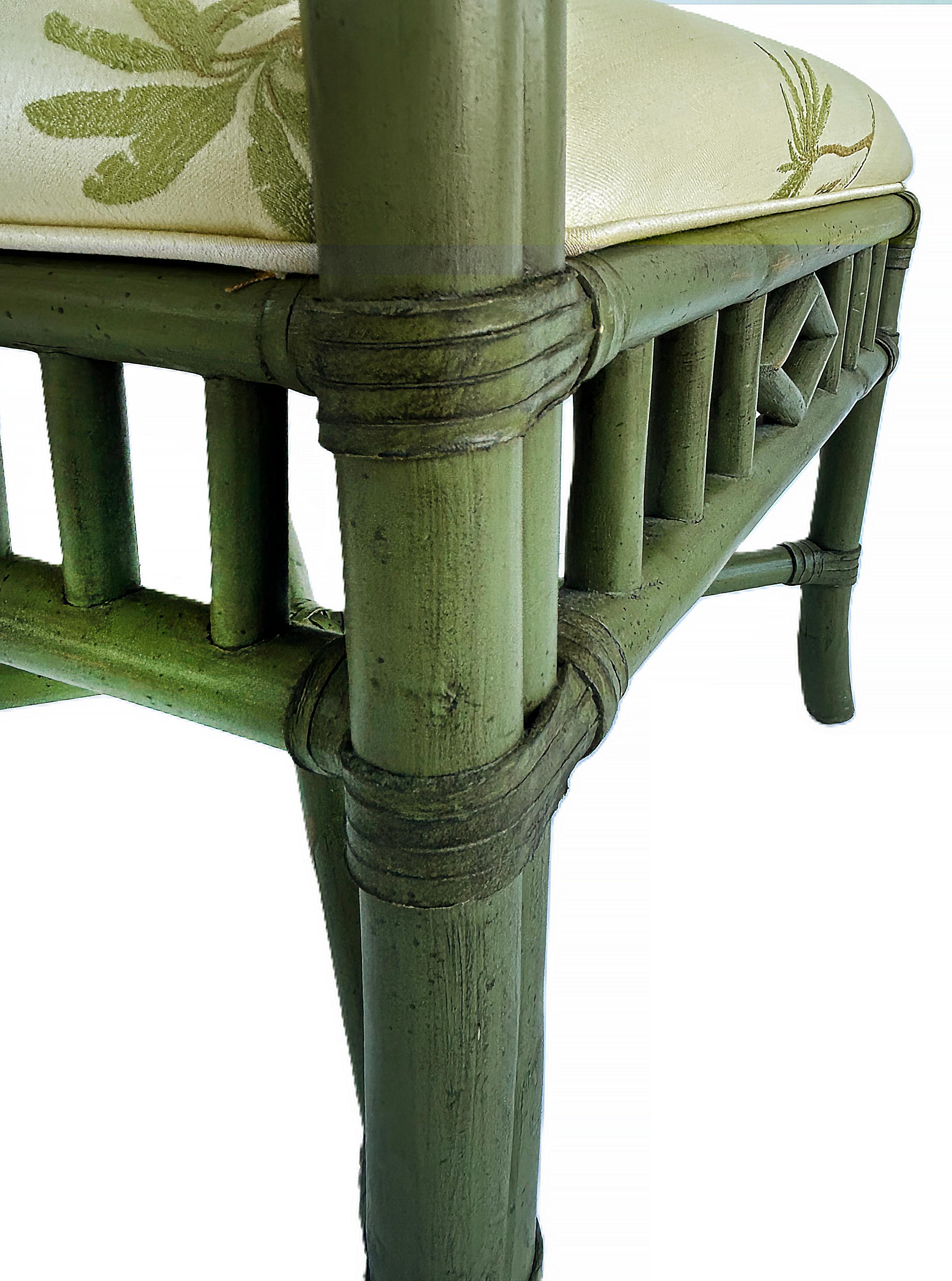 Lexington Chaises d'appoint chinoises en faux rotin Chippendale, peintes, ensemble de 4 en vente 6