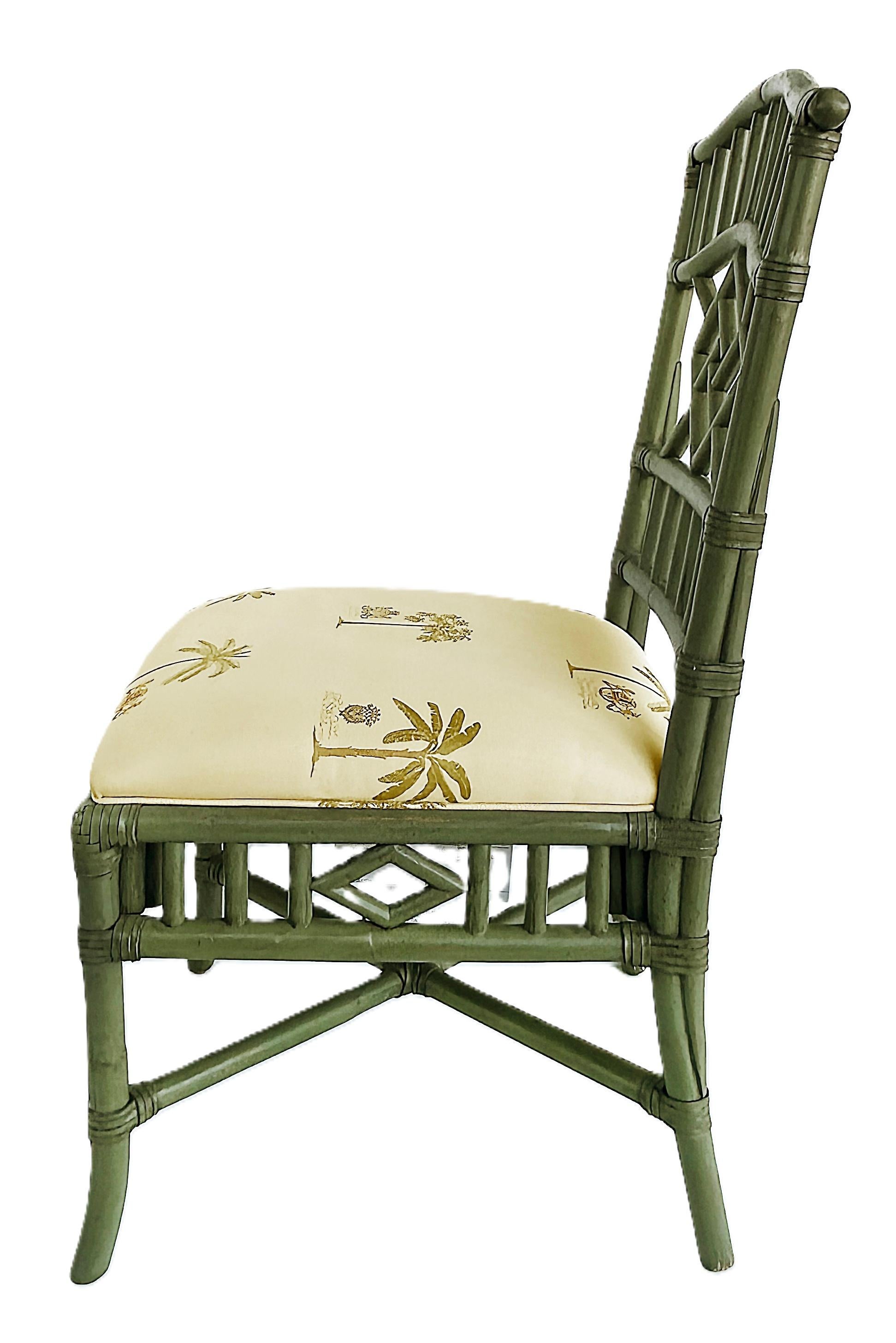 Lexington Chaises d'appoint chinoises en faux rotin Chippendale, peintes, ensemble de 4 en vente 1