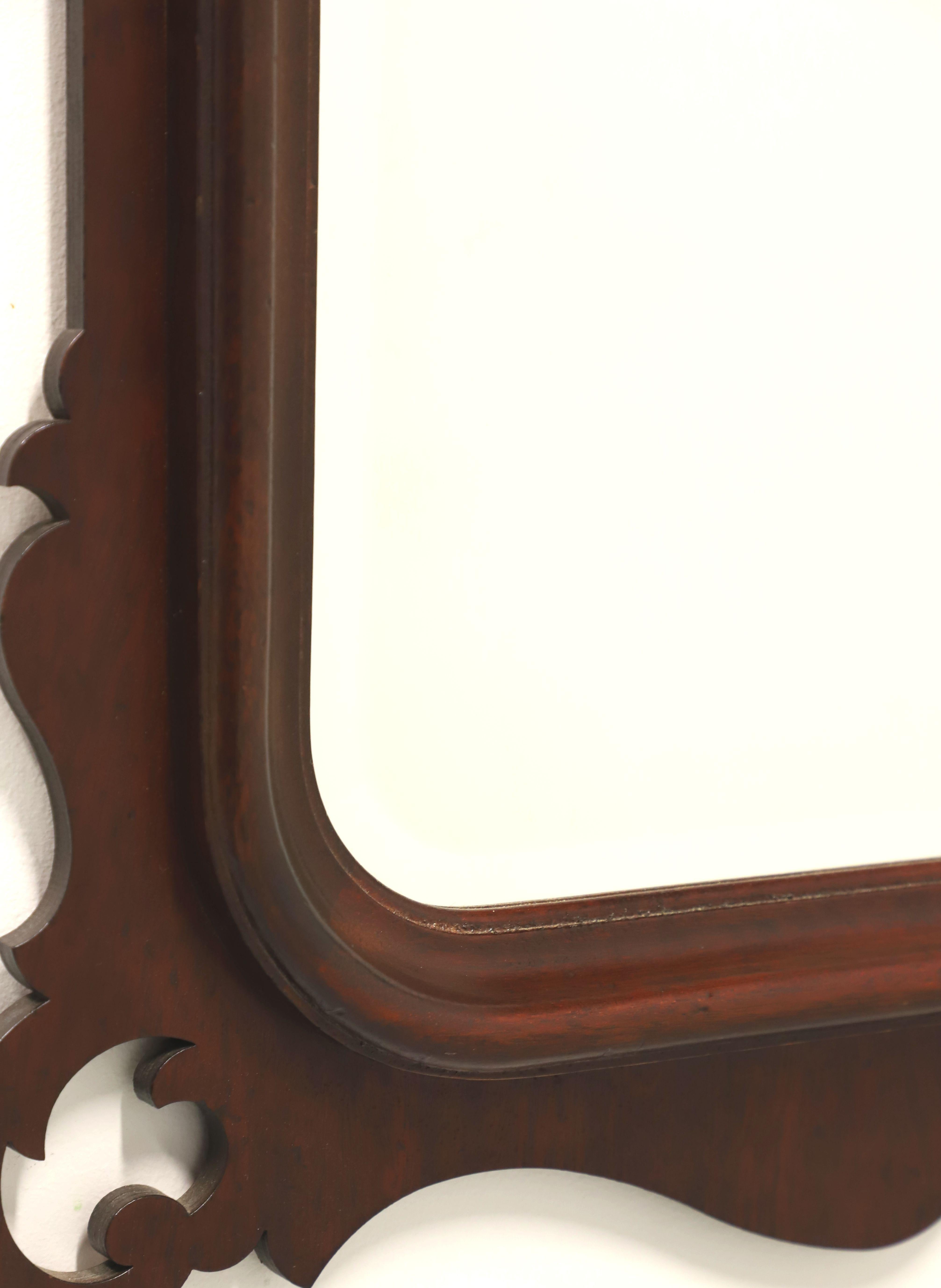 Contemporary LEXINGTON Distressed Mahogany Chippendale Style Beveled Wall Mirror For Sale