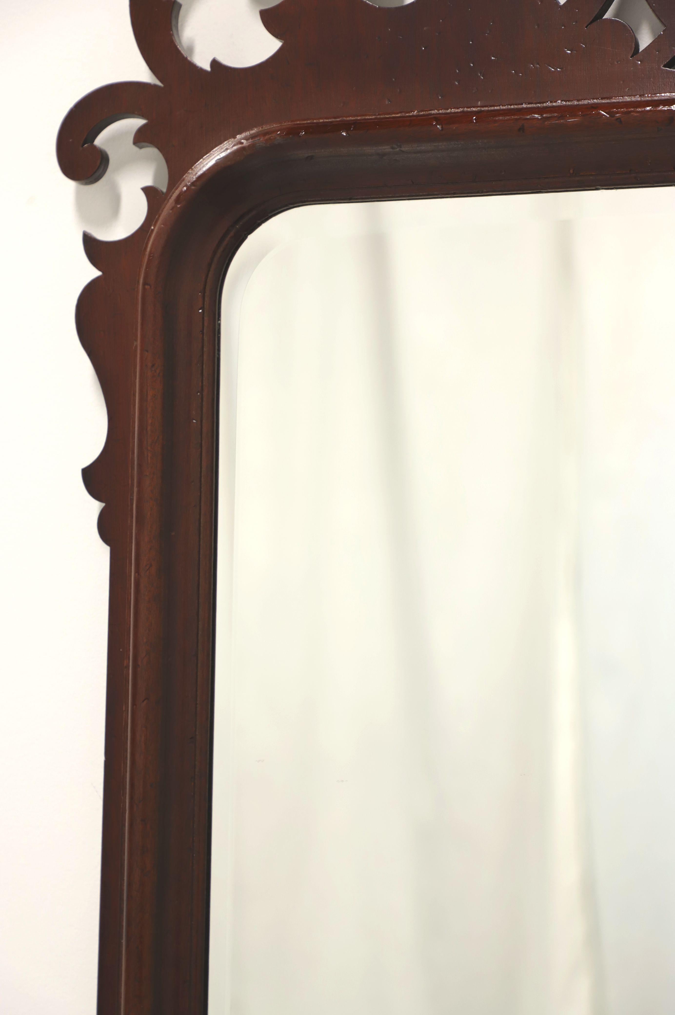 LEXINGTON Distressed Mahogany Chippendale Style Wall Mirror In Good Condition In Charlotte, NC