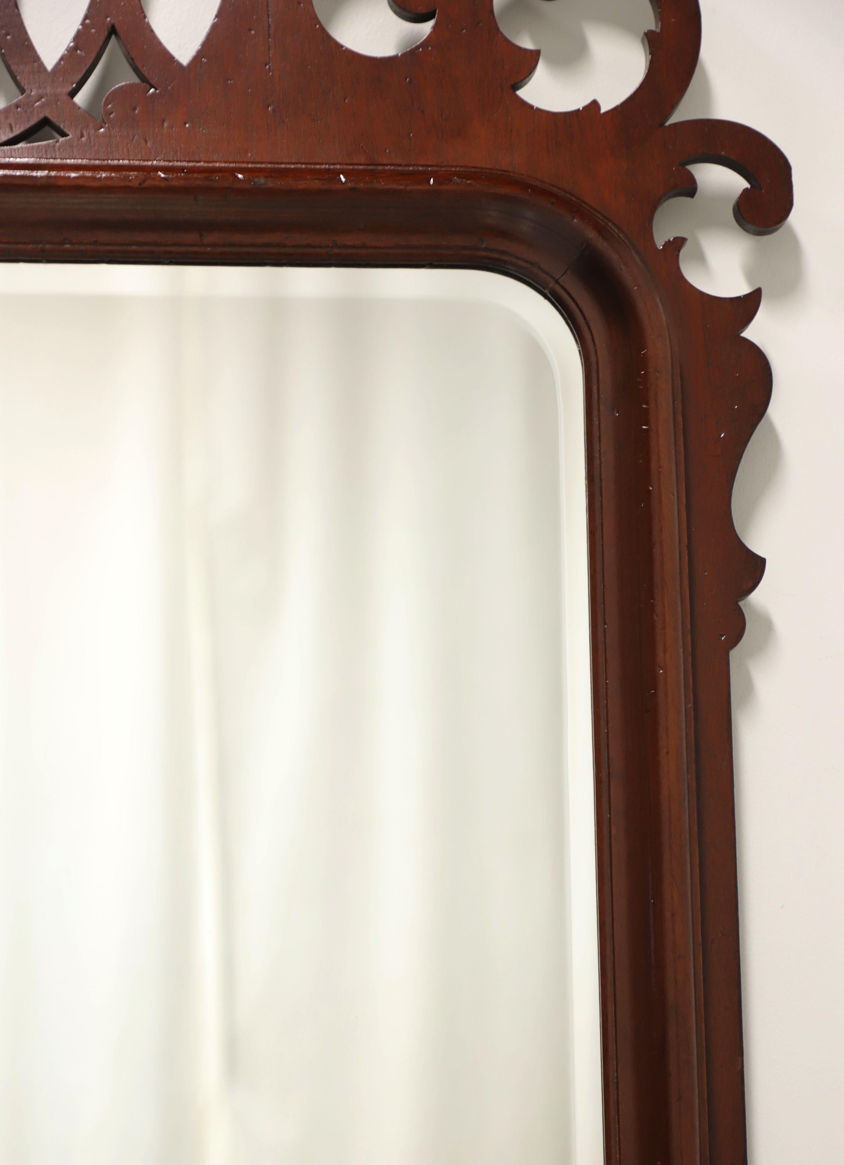 Contemporary LEXINGTON Distressed Mahogany Chippendale Style Wall Mirror