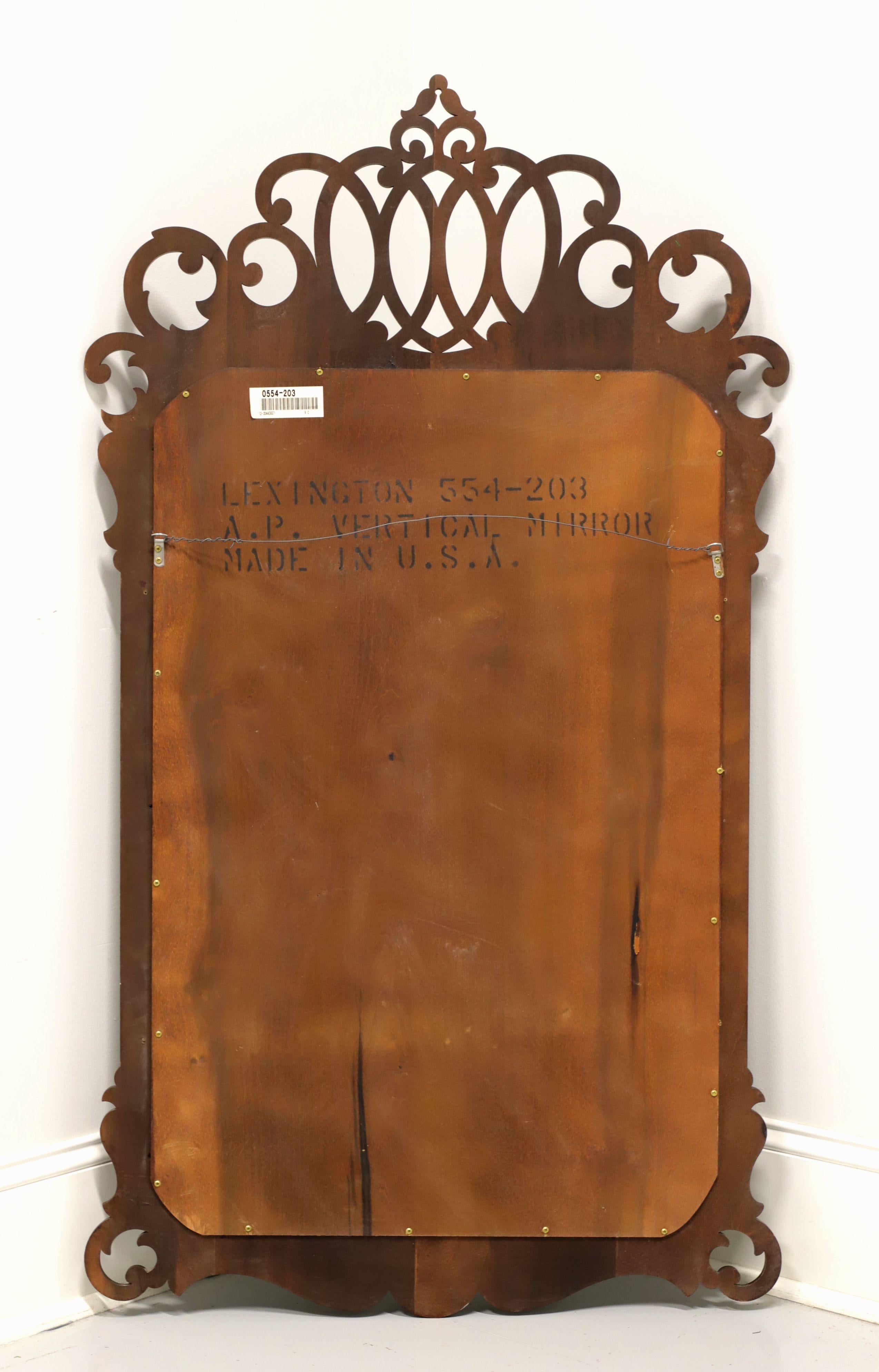 LEXINGTON Distressed Mahogany Chippendale Style Wall Mirror 3