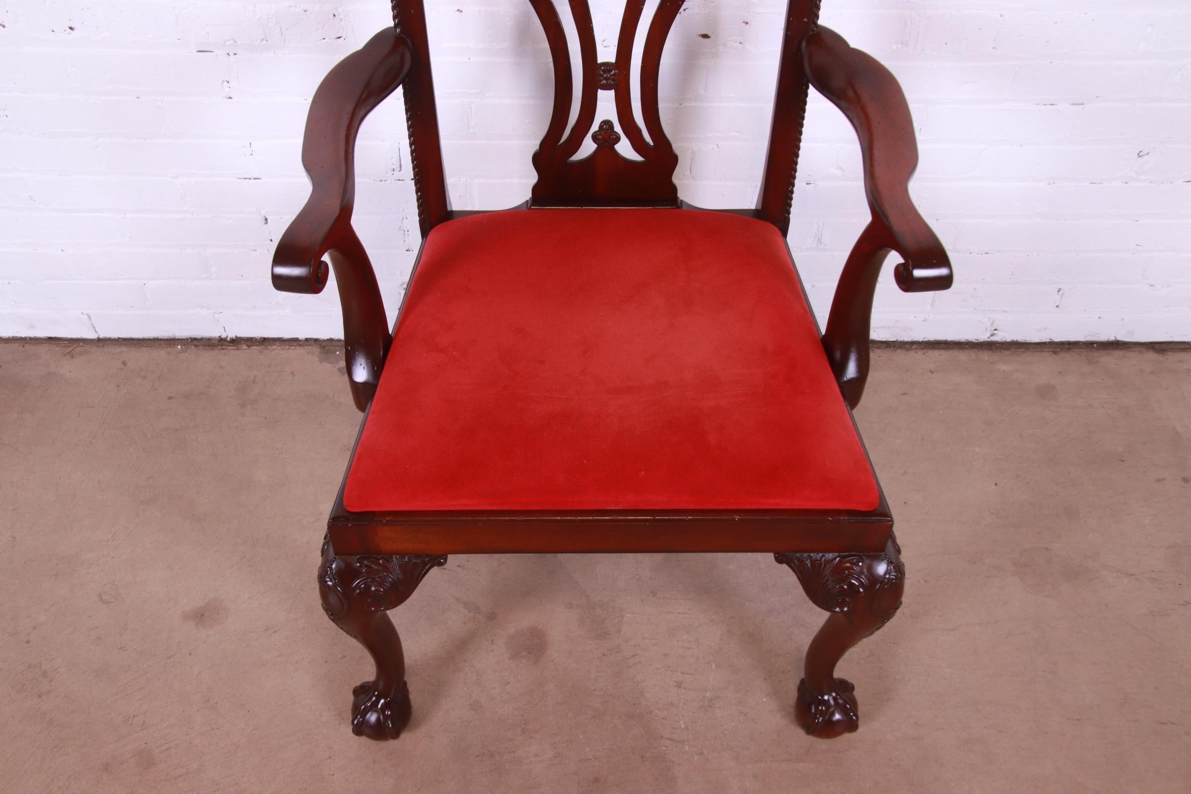 Lexington Furniture Chippendale Carved Mahogany Dining Chairs, Set of Six 8