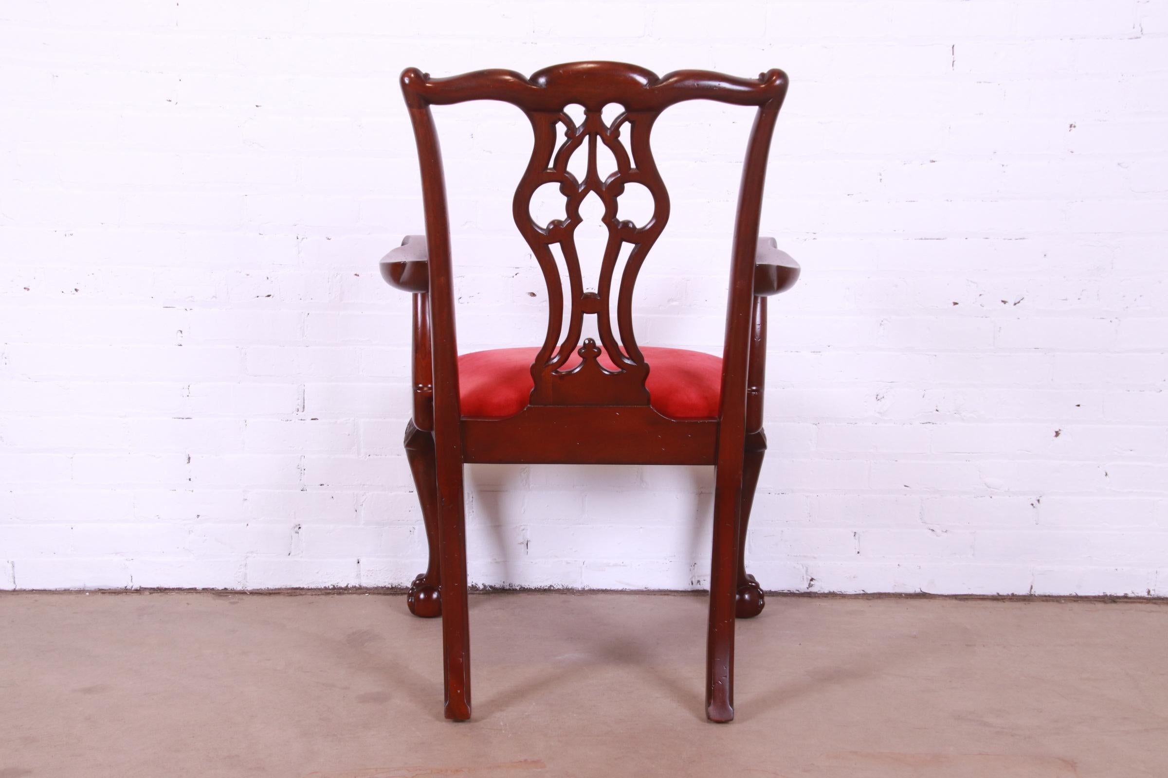 Lexington Furniture Chippendale Carved Mahogany Dining Chairs, Set of Six 10