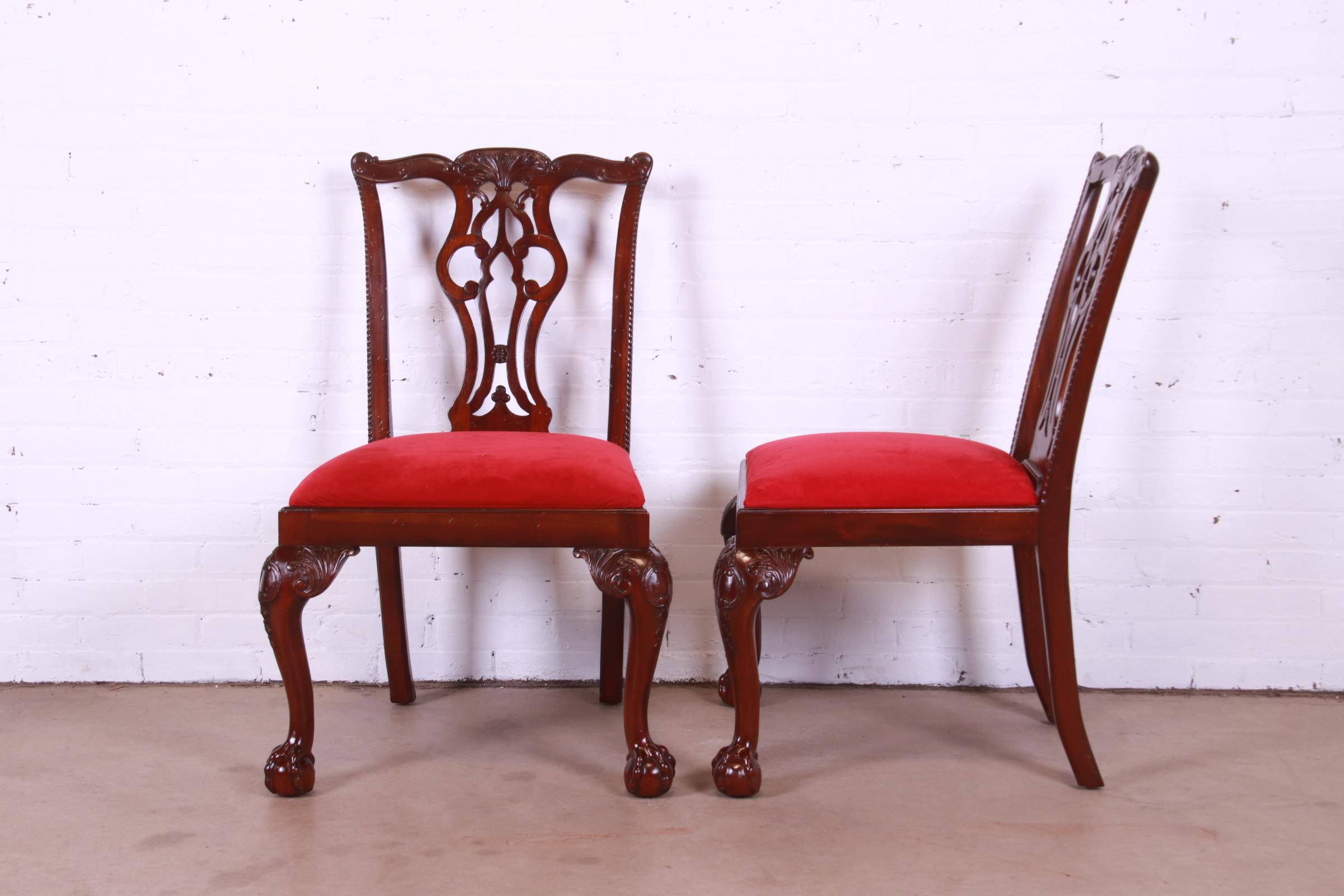 Lexington Furniture Chippendale Carved Mahogany Dining Chairs, Set of Six 2