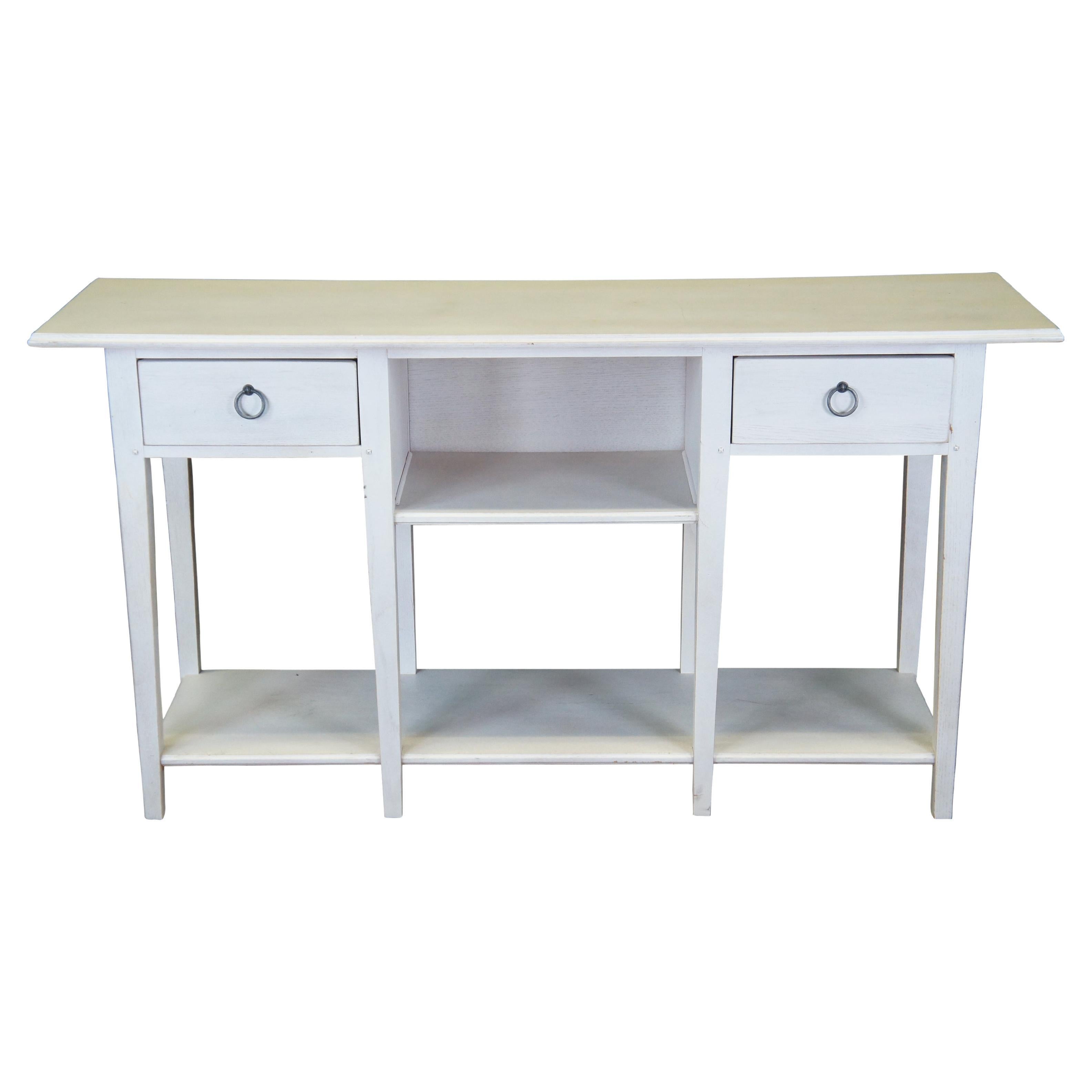 Lexington Furniture Painted Oak White Sideboard Entry Hall Sofa Console Table For Sale