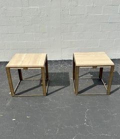Lexington Laurel Canyon Travertine End Tables, Set of 2