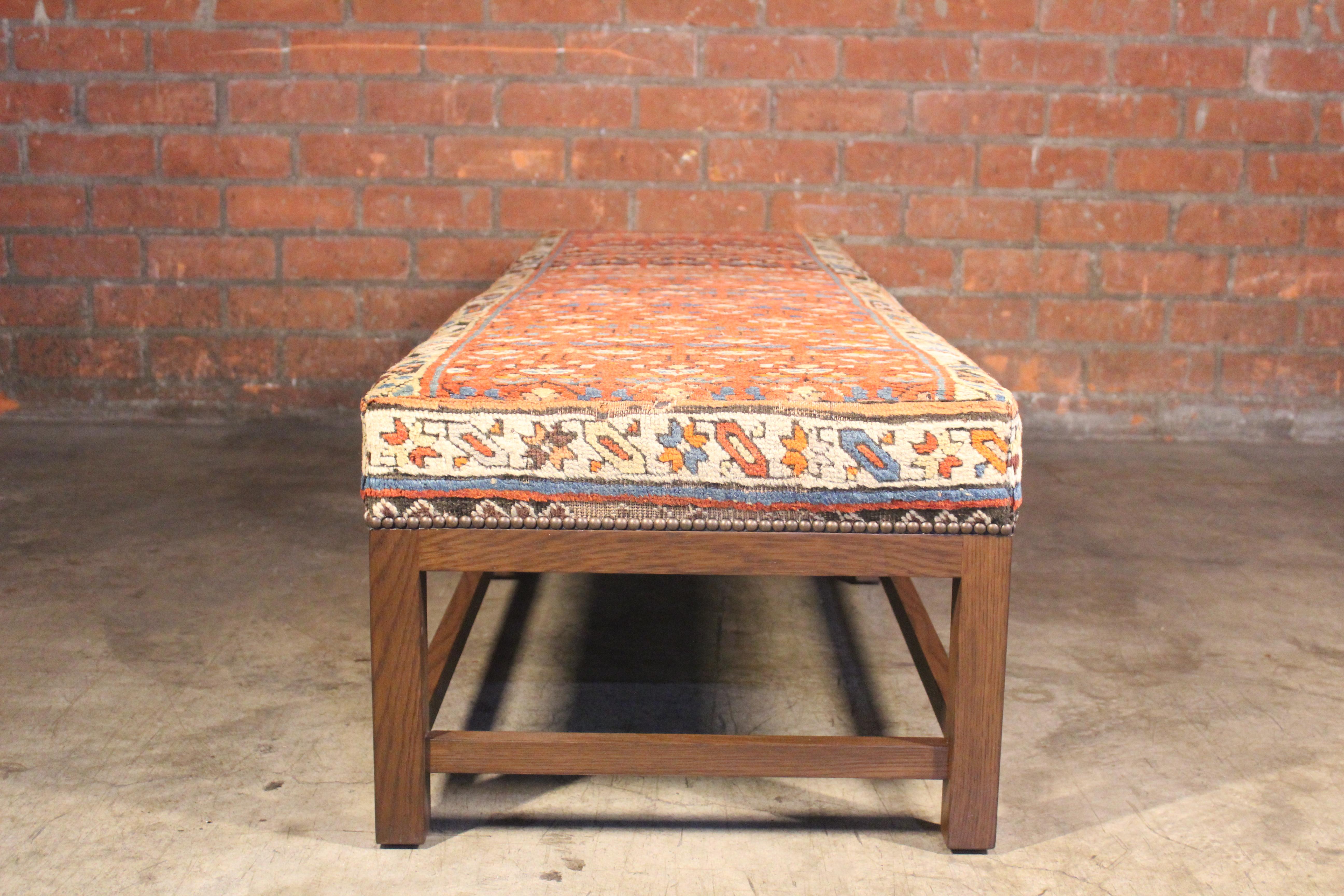 Lexington Ottoman or Bench Upholstered in a Vintage Turkish Rug 6
