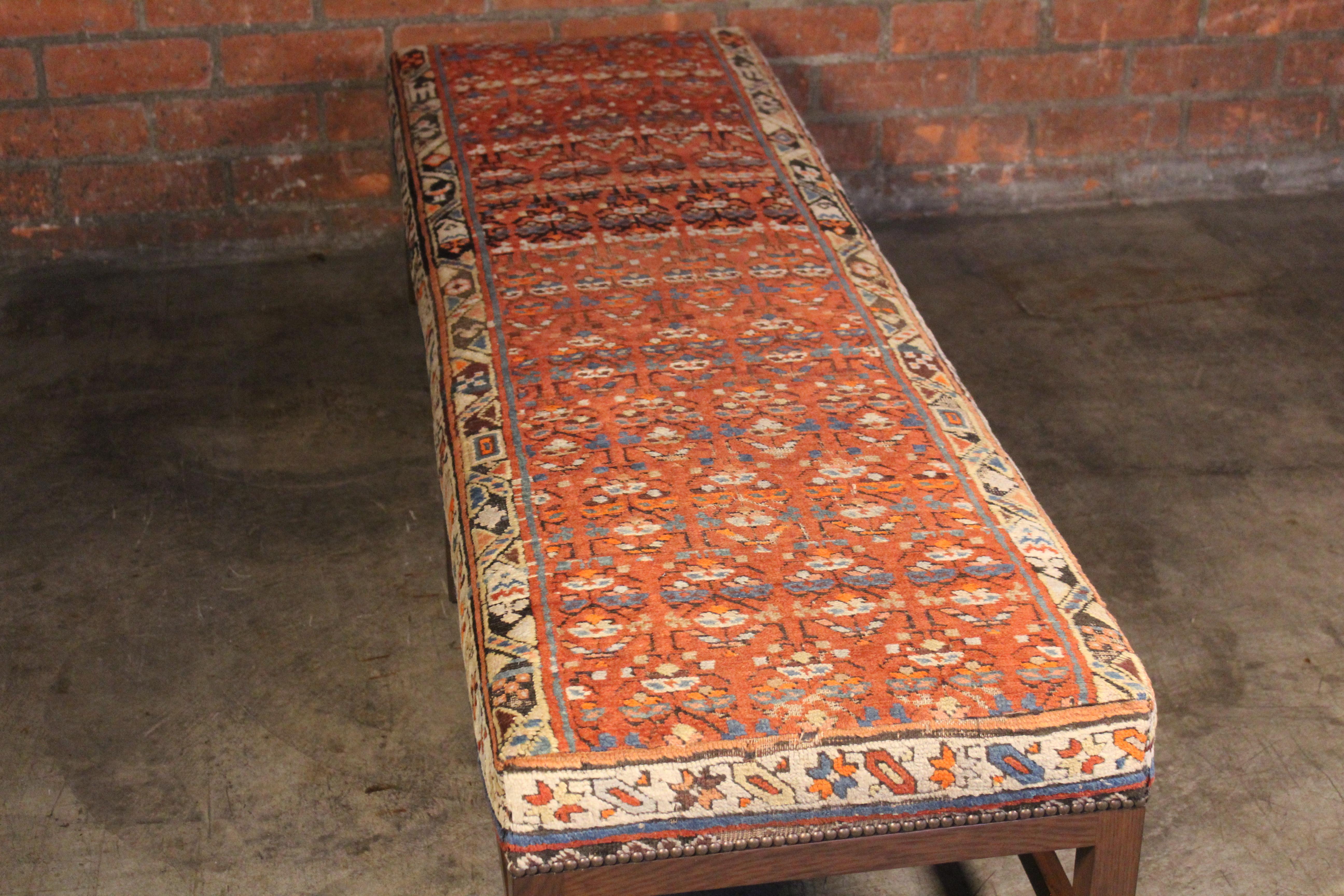 Lexington Ottoman or Bench Upholstered in a Vintage Turkish Rug 7