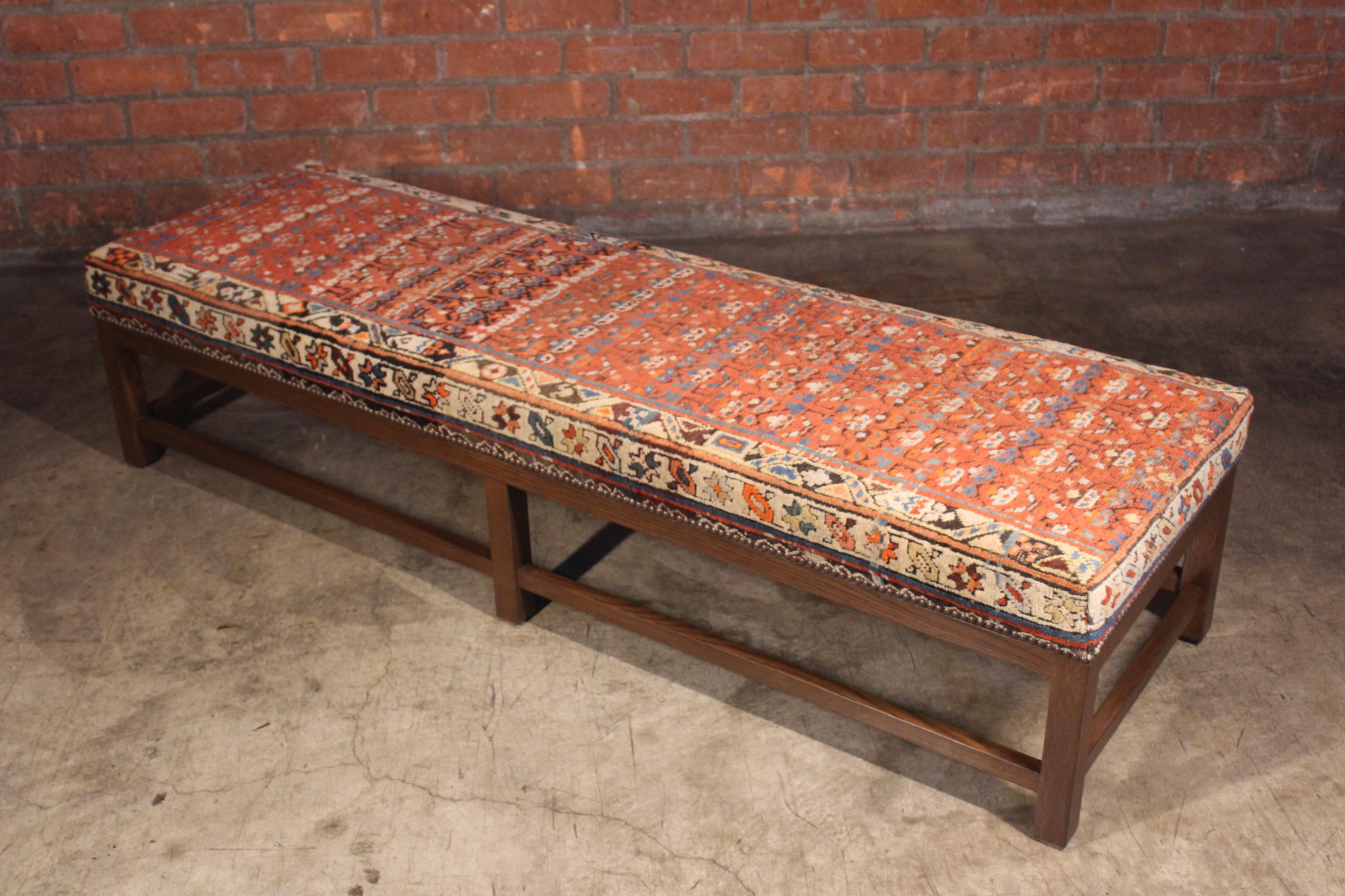 Lexington Ottoman or Bench Upholstered in a Vintage Turkish Rug 8
