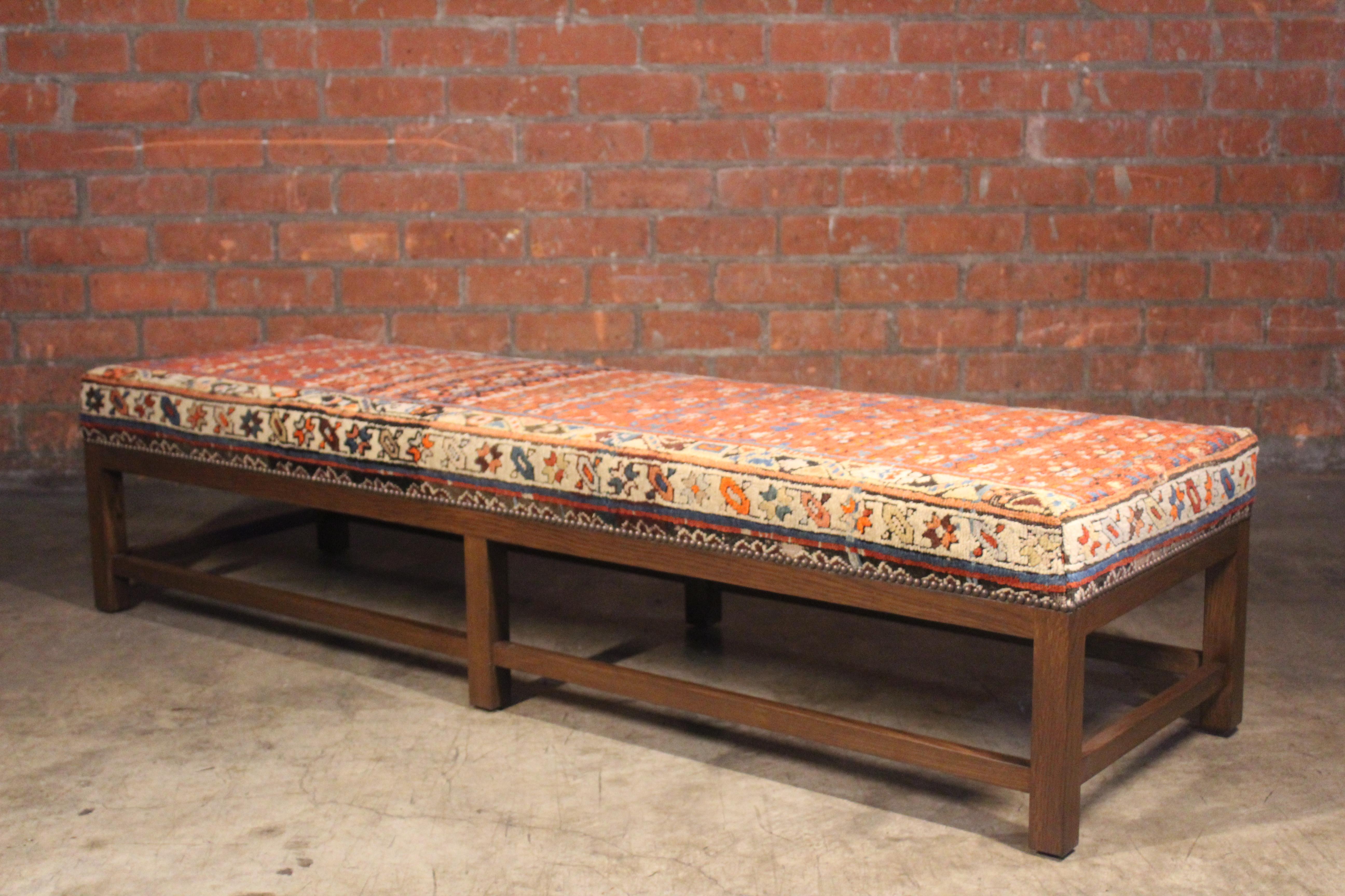 Lexington Ottoman or Bench Upholstered in a Vintage Turkish Rug 9
