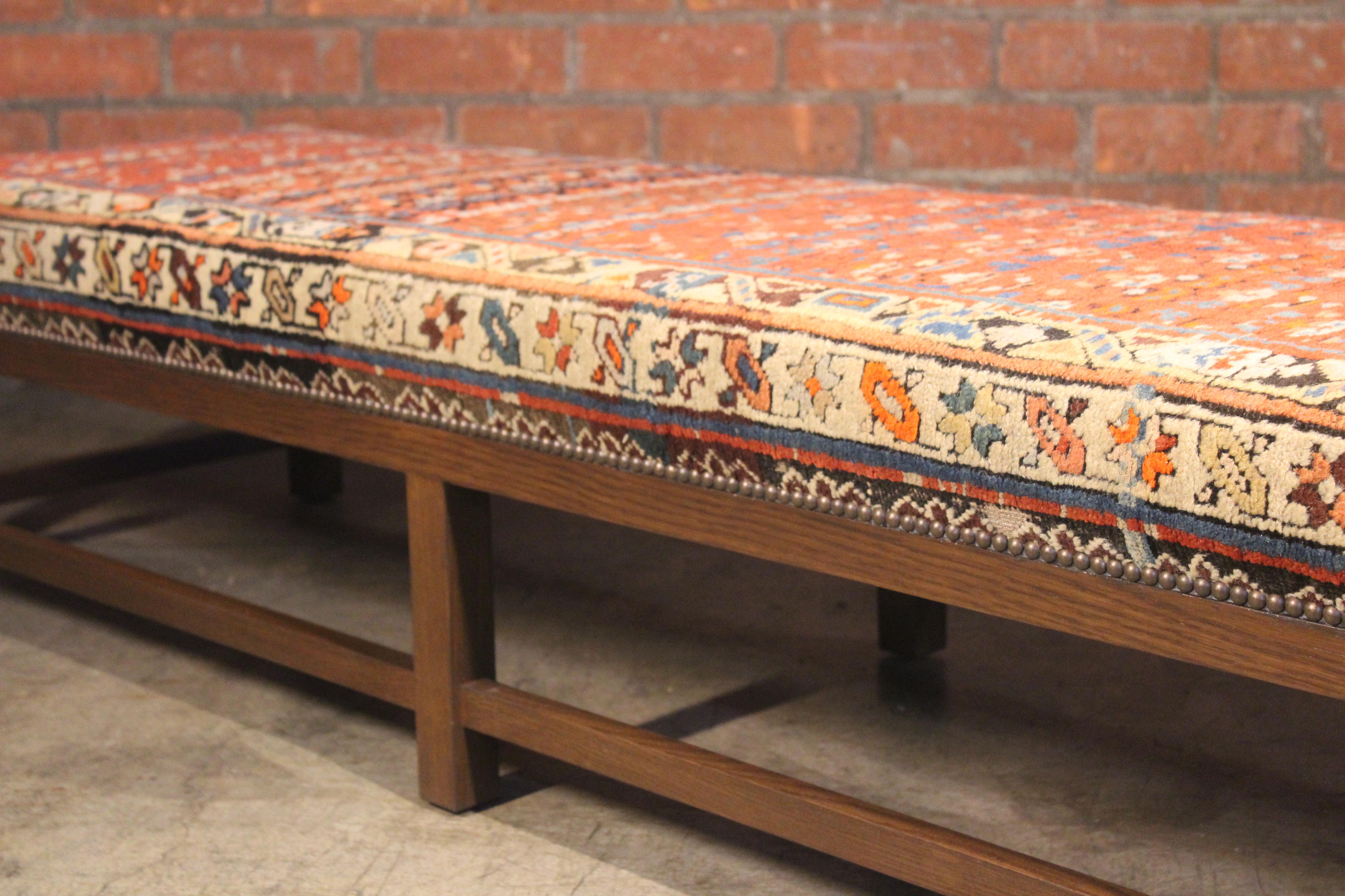 Lexington Ottoman or Bench Upholstered in a Vintage Turkish Rug 12