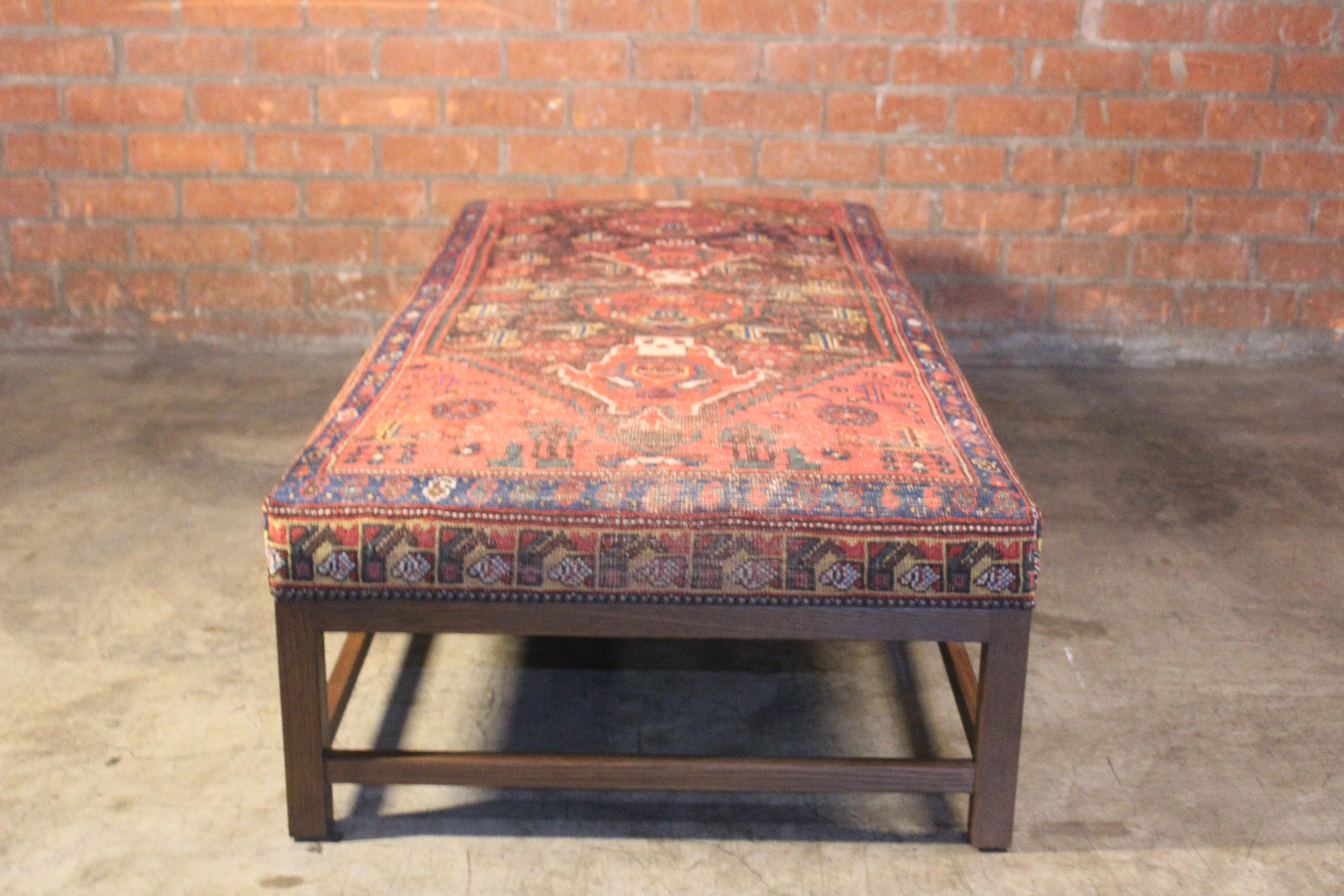 Lexington Ottoman Upholstered in a Vintage Turkish Rug 4