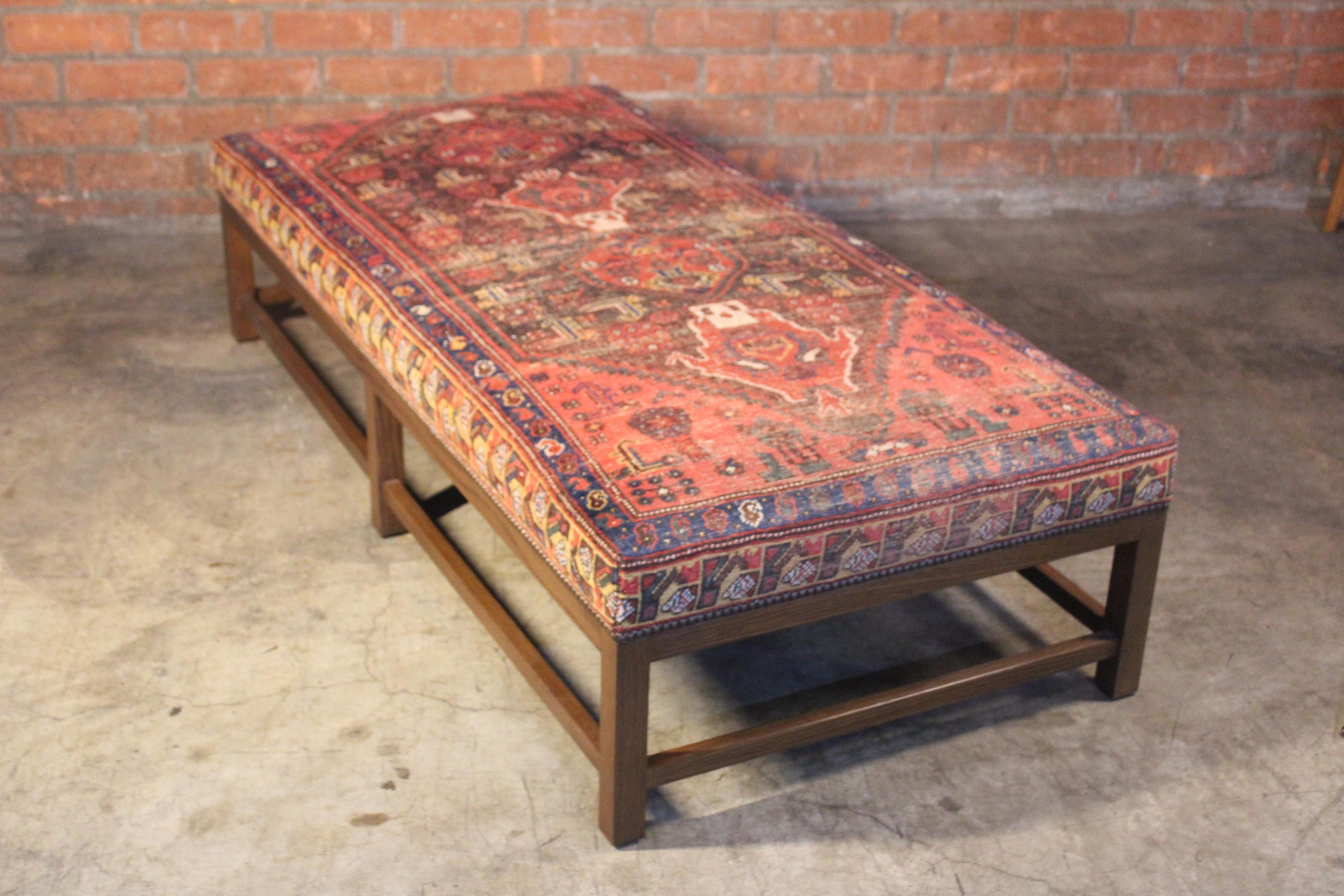 Lexington Ottoman Upholstered in a Vintage Turkish Rug 7