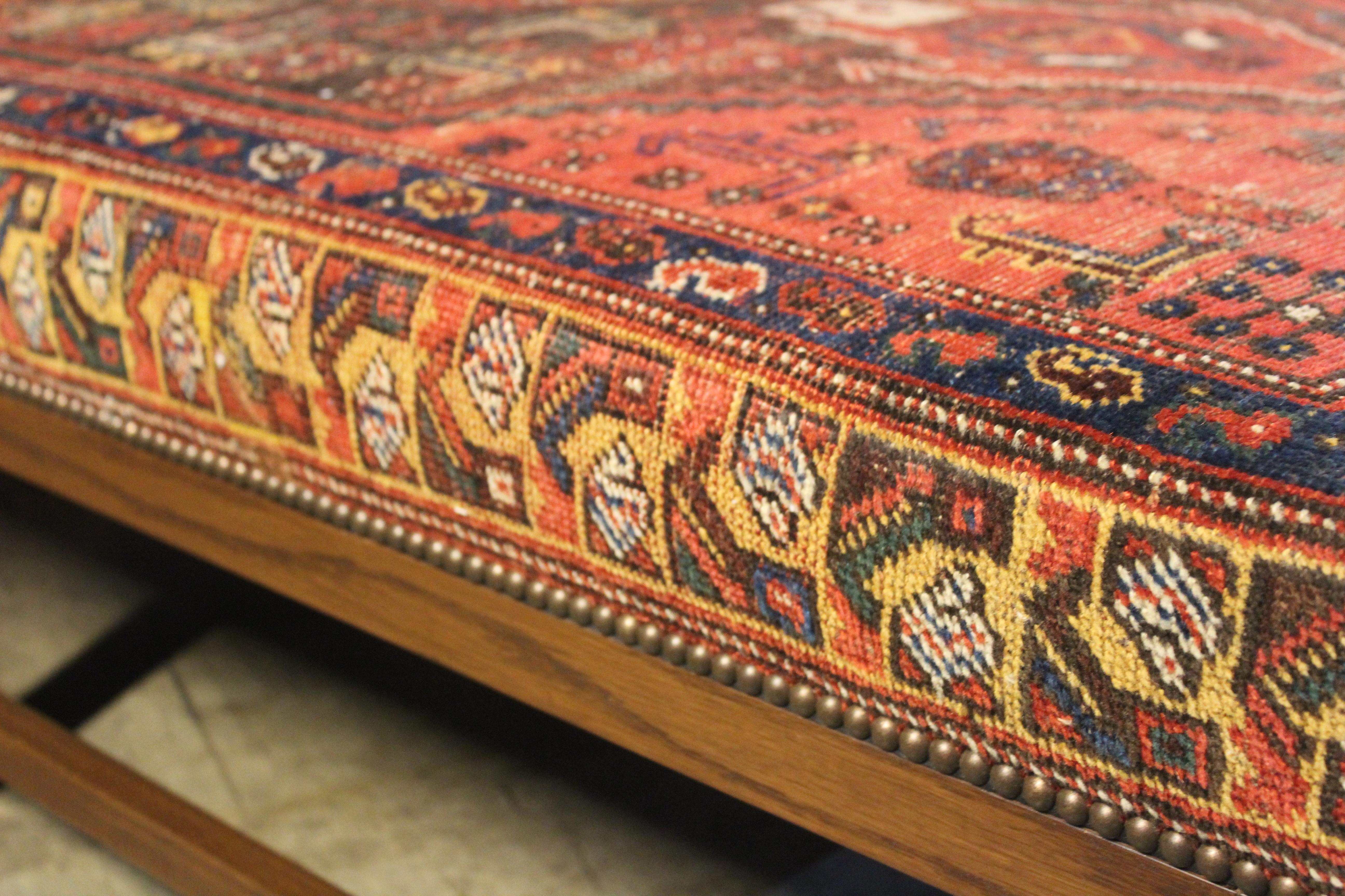 Lexington Ottoman Upholstered in a Vintage Turkish Rug 9