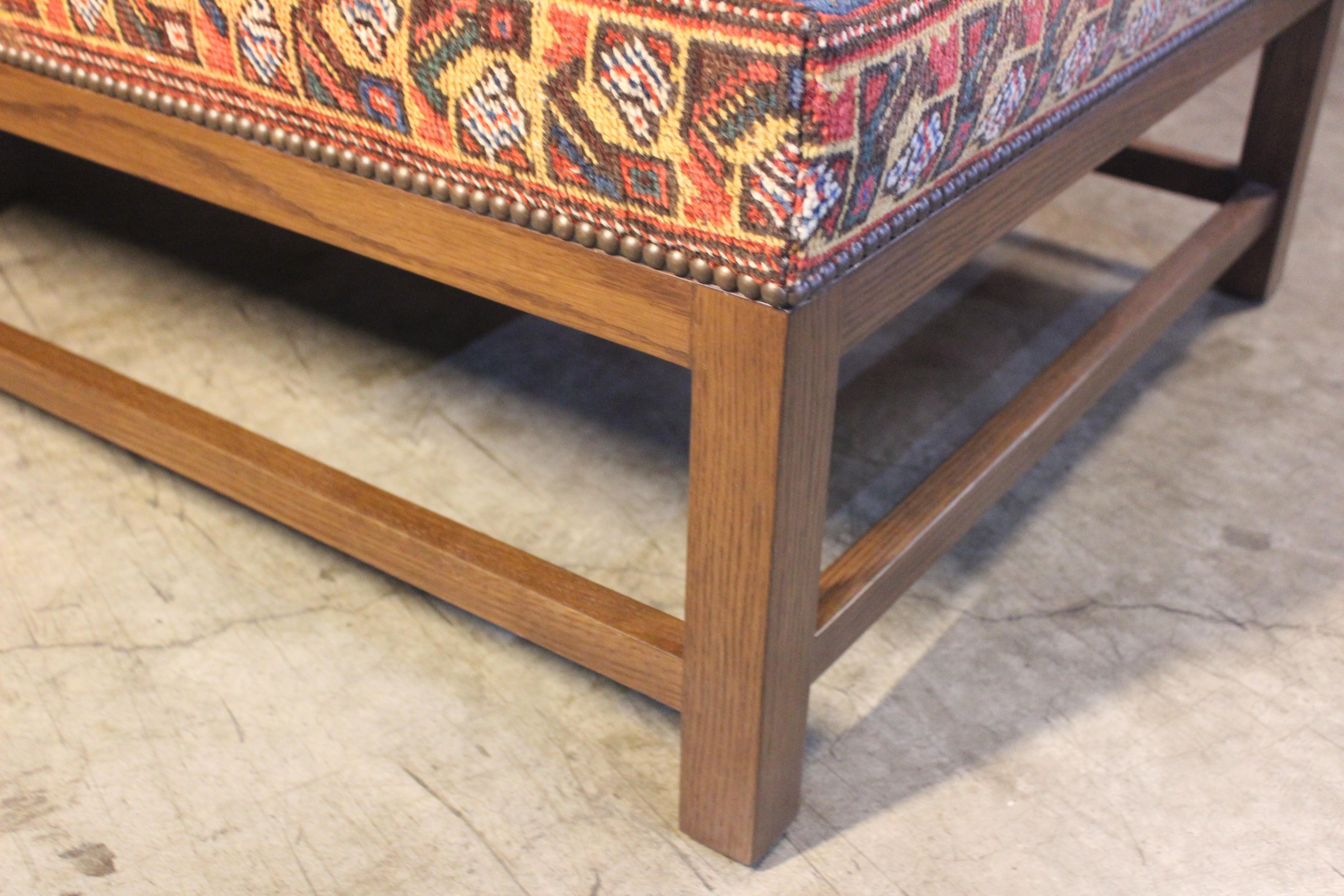 Lexington Ottoman Upholstered in a Vintage Turkish Rug 11