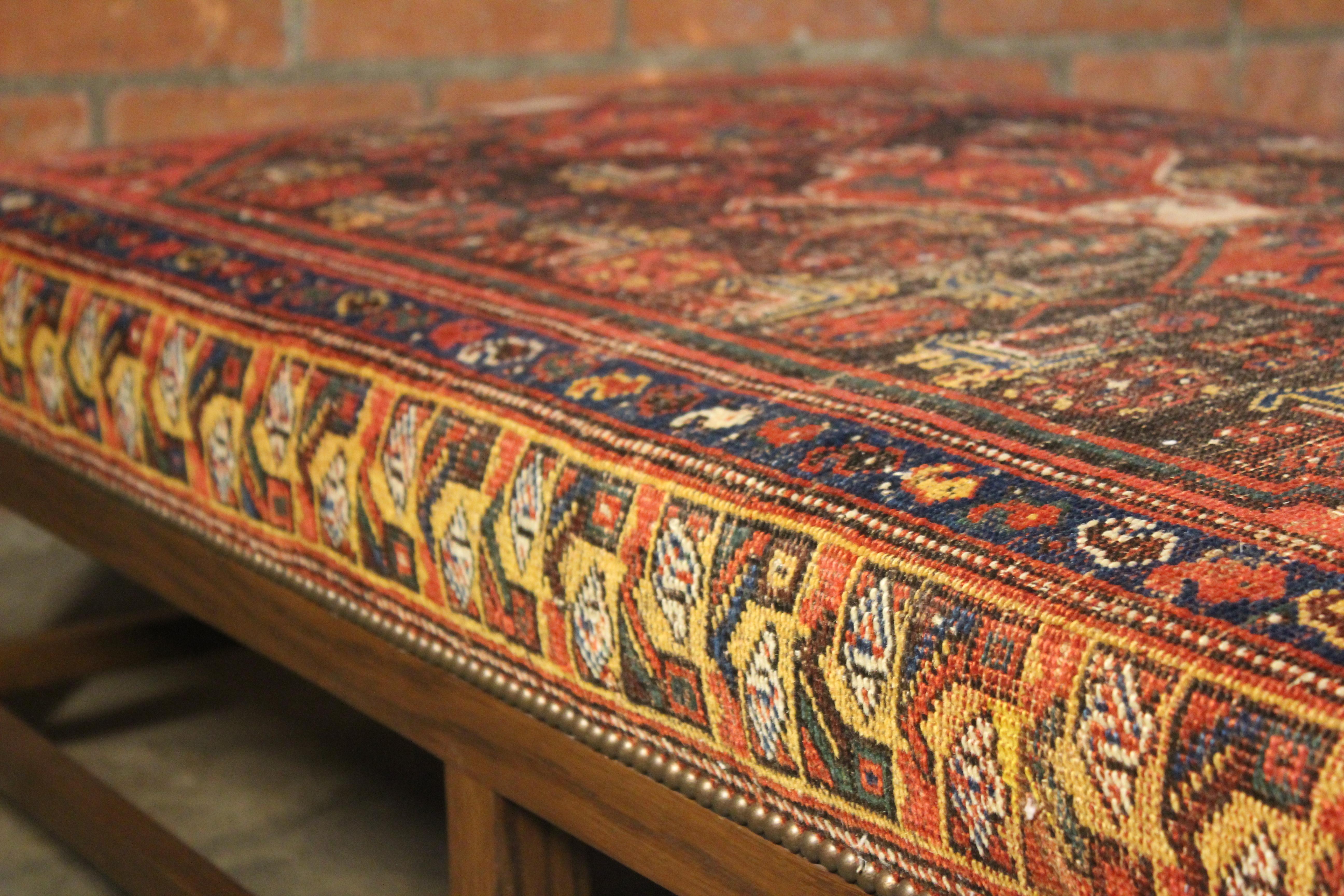 Lexington Ottoman Upholstered in a Vintage Turkish Rug 12