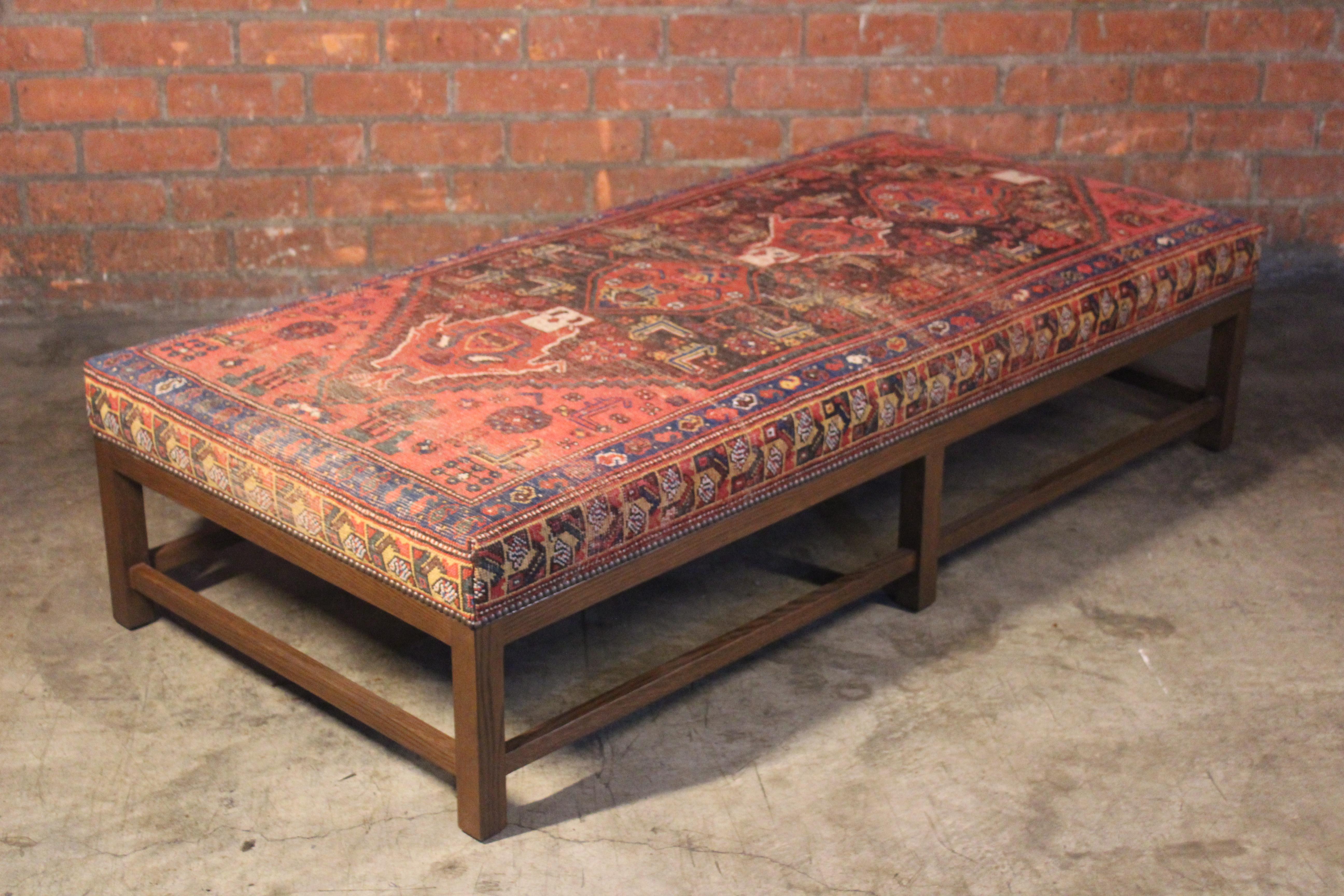 Lexington Ottoman Upholstered in a Vintage Turkish Rug 1