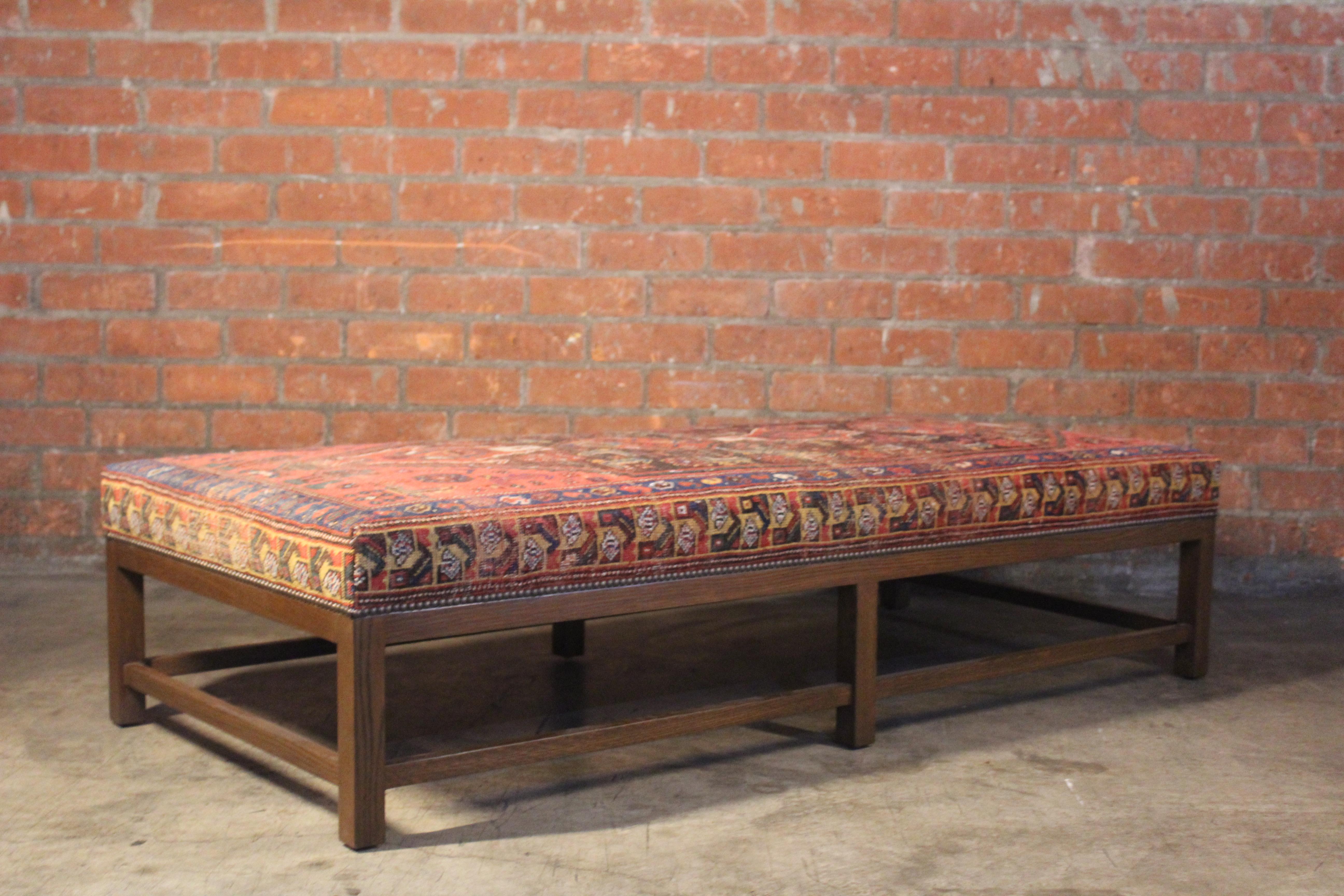 Lexington Ottoman Upholstered in a Vintage Turkish Rug 2