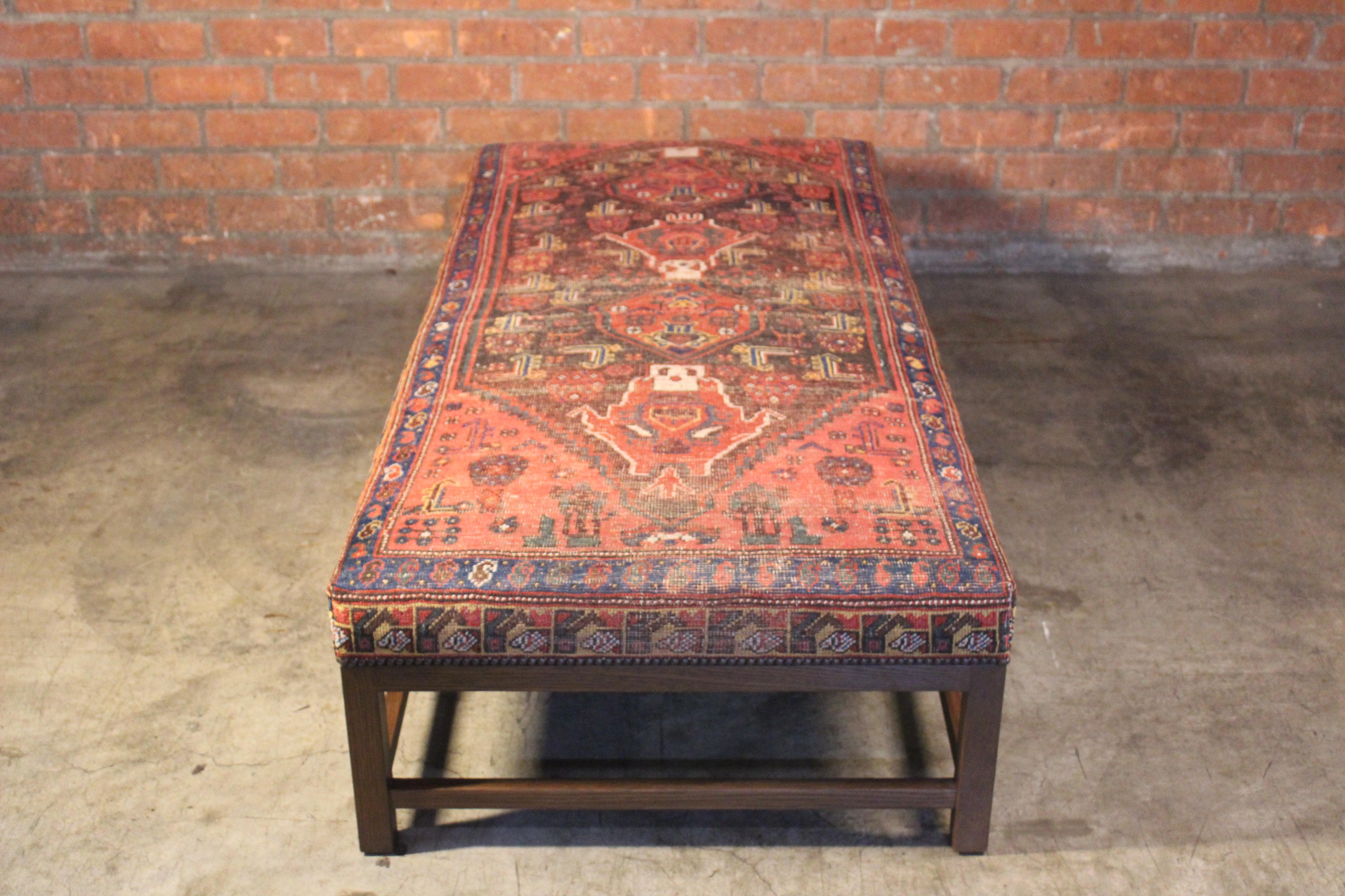 Lexington Ottoman Upholstered in a Vintage Turkish Rug 3