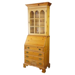 Lexington Pine Drop Front Secretary Desk Bureau Lighted Display Cabinet Bookcase