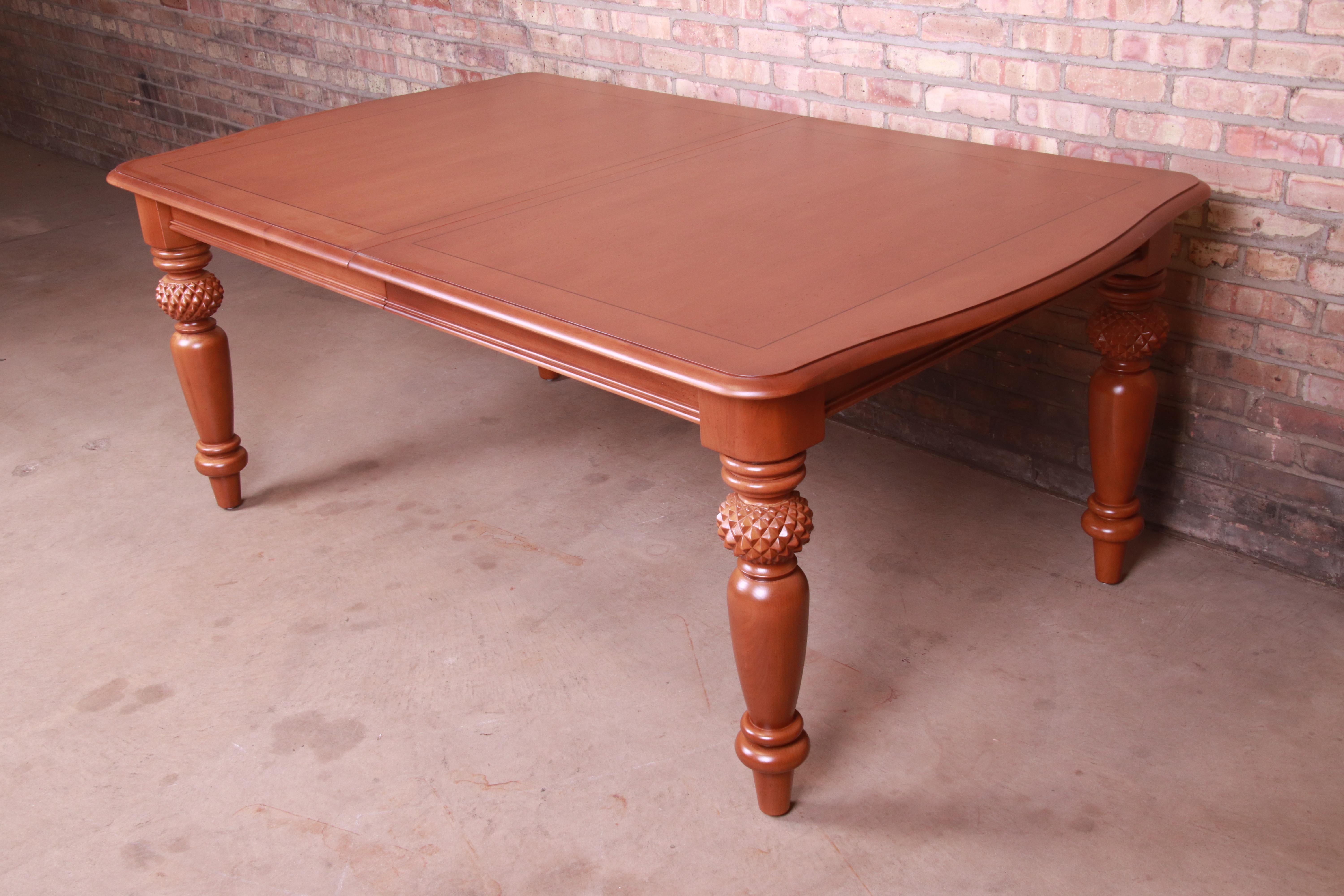 Lexington Tommy Bahama Collection Maple Extension Dining Table, Newly Refinished For Sale 2