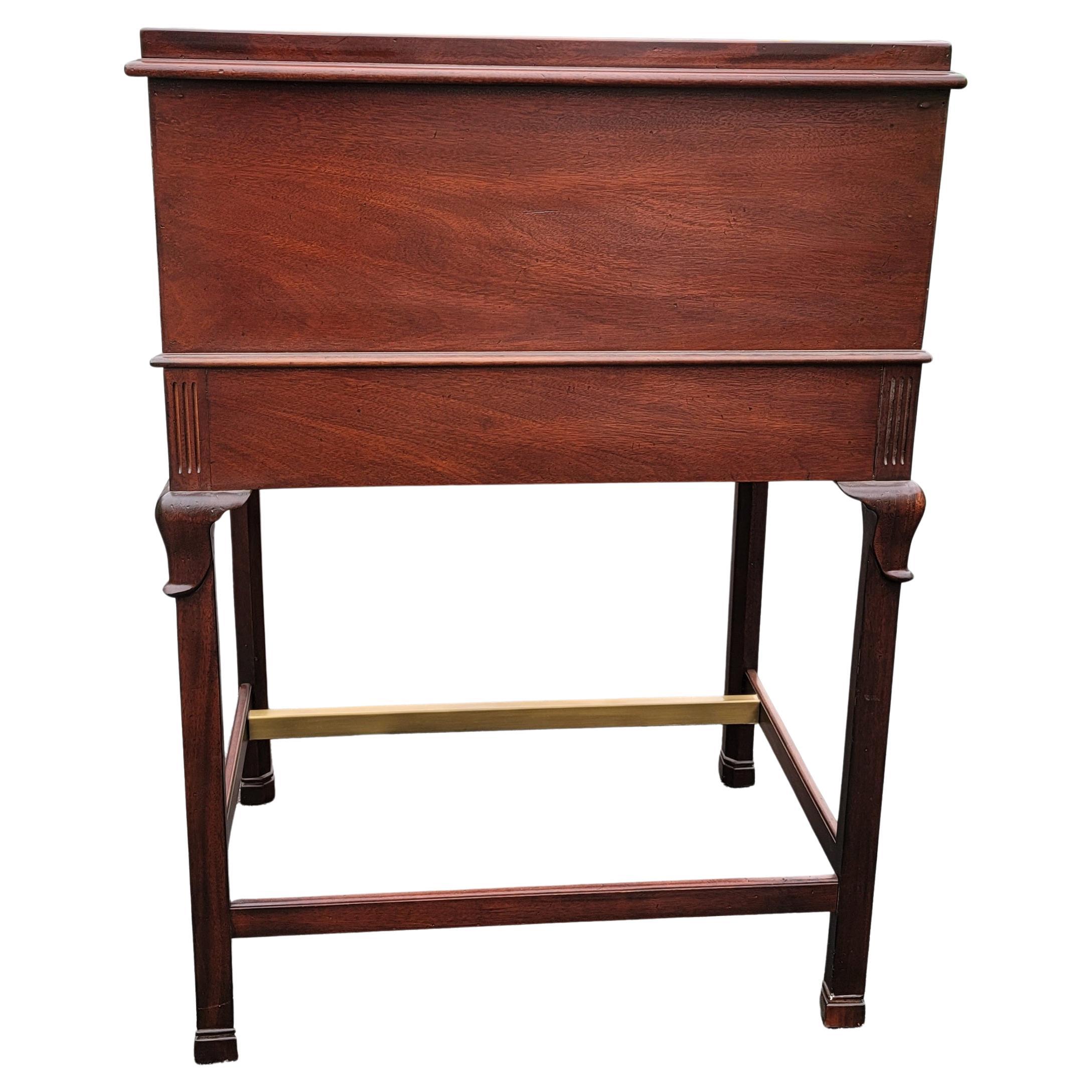 Lexington's Palmer Home Collection Mahogany Tooled Leather Drafting Desk W/ Tray For Sale 1