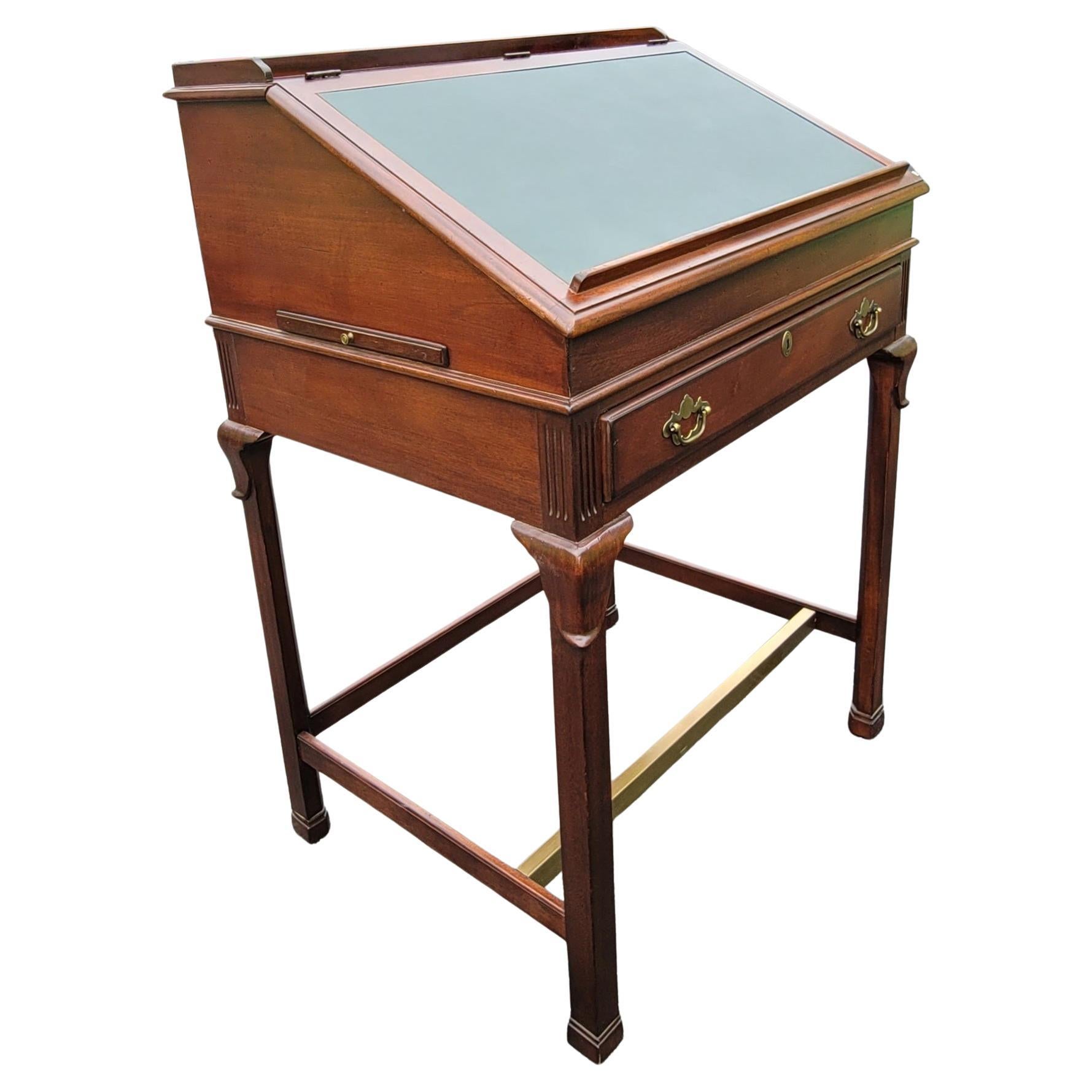 American Lexington's Palmer Home Collection Mahogany Tooled Leather Drafting Desk W/ Tray For Sale