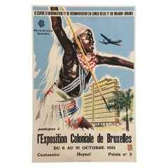 L'Exposition Coloniale de Bruxelles Original Vintage Poster