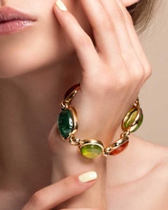 Leyser 18k Gold Mandarin Garnet, Tourmaline & Peridot Bracelet