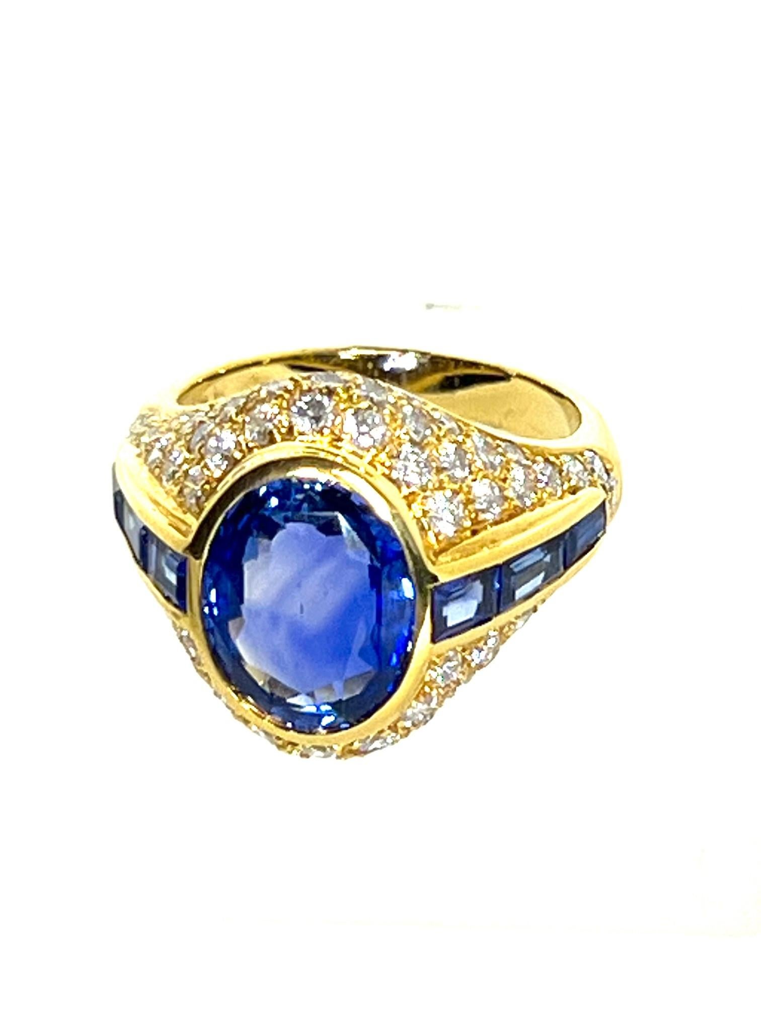 Leyser 18k Gold Royal Blue Sapphire Ring In New Condition For Sale In Idar-Oberstein, DE