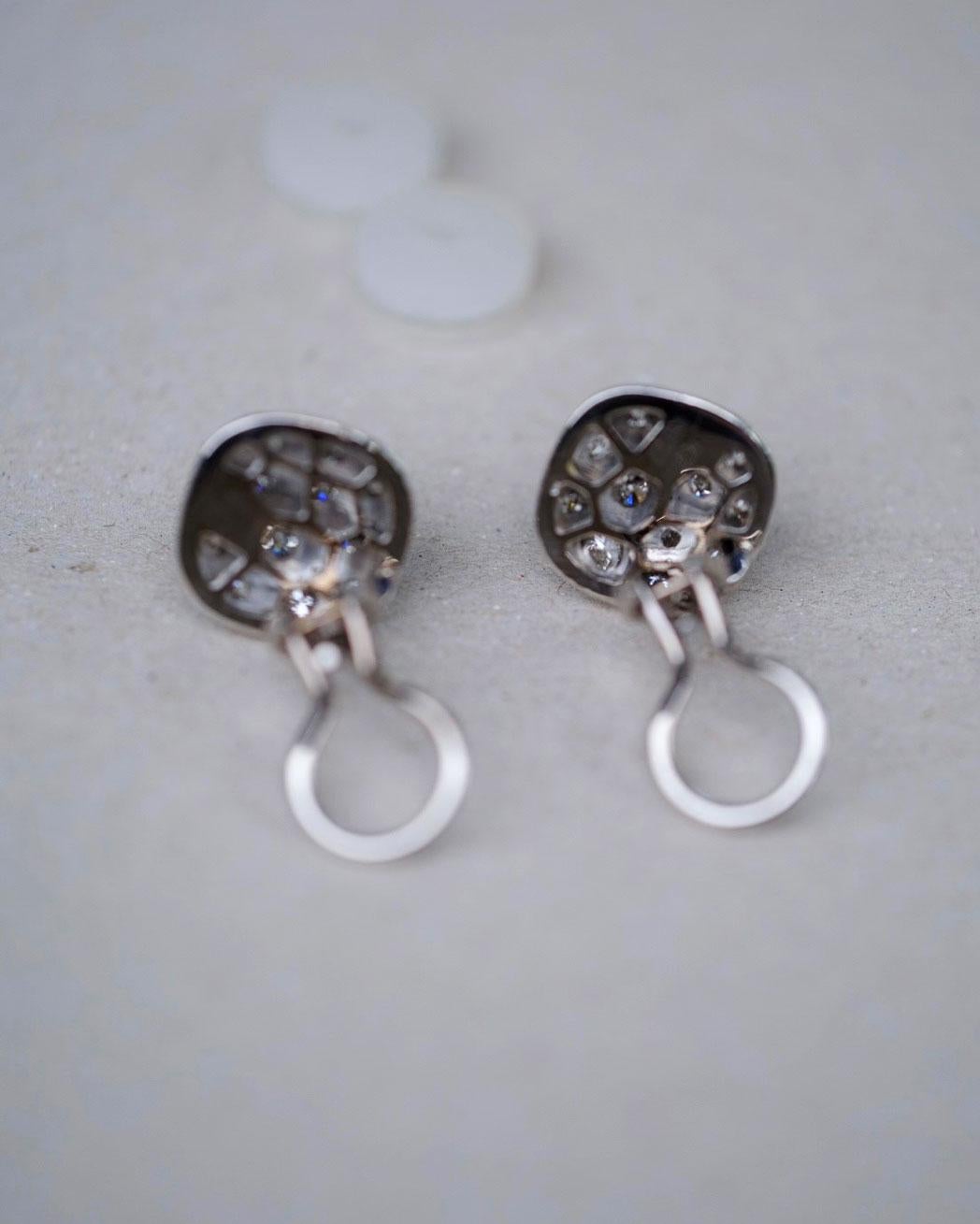 Earrings in White Gold with 26 Diamonds, 1, 56ct.. For Sale 4