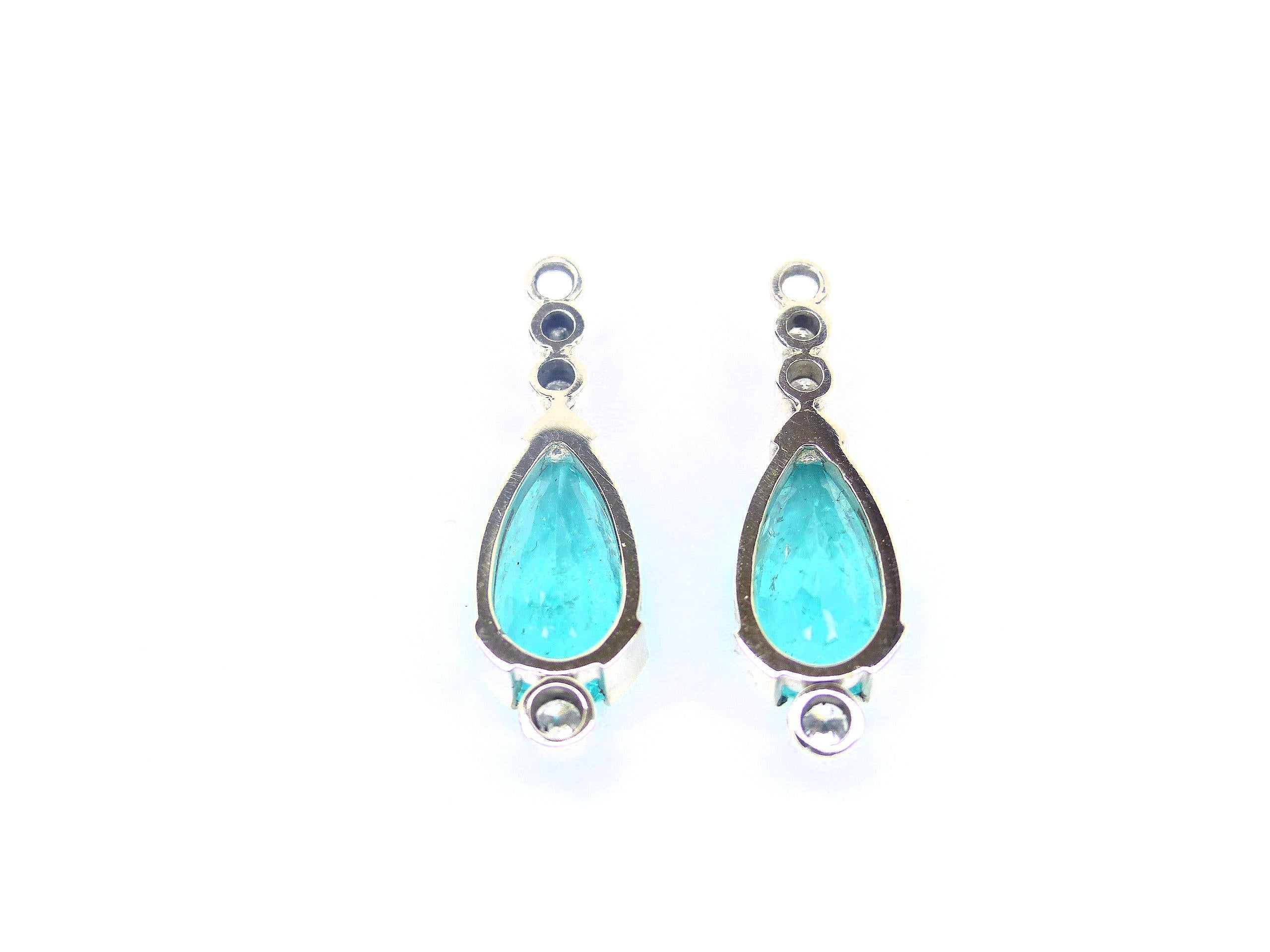 blue green tourmaline earrings